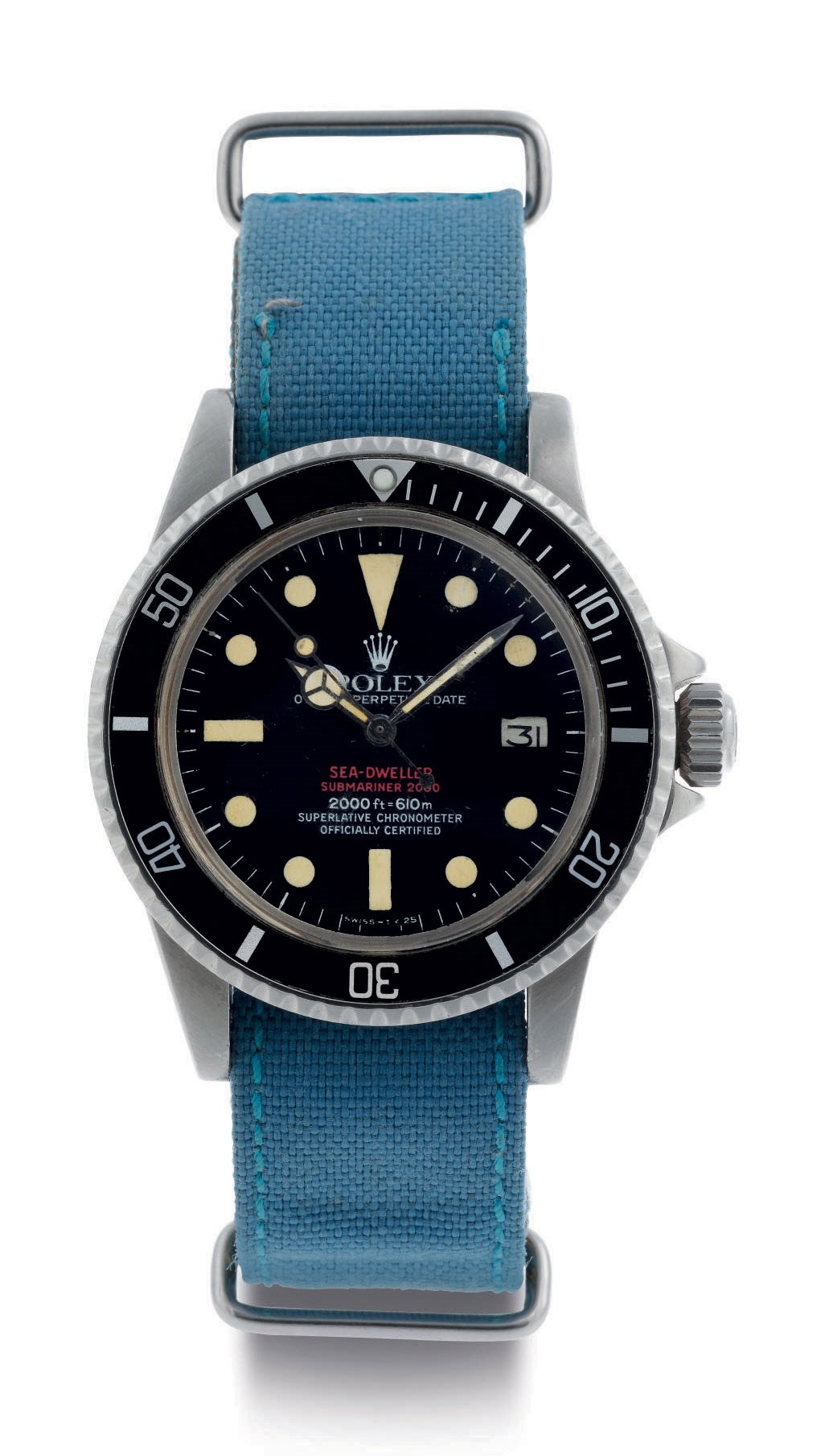 ROLEX. A FINE AND RARE STAINLESS STEEL AUTOMATIC WRISTWATCH WITH DATE, AND BRACELET