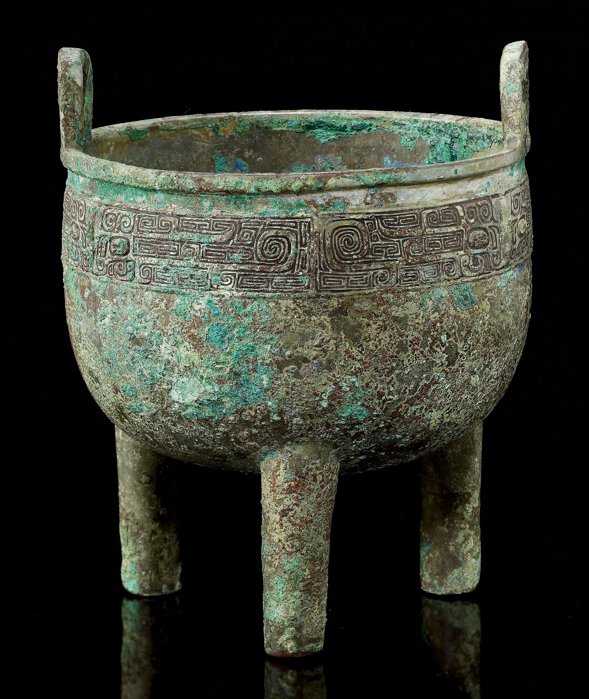 VASE TRIPODE EN BRONZE, DING