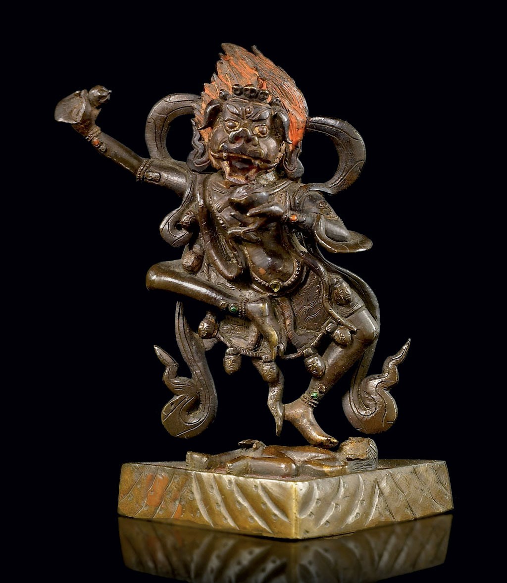 STATUETTE DE SIMHAVAKTRA EN BRONZE