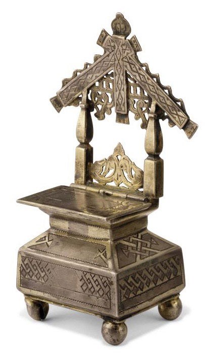 A RUSSIAN PARCEL-GILT SILVER THRONE SALT