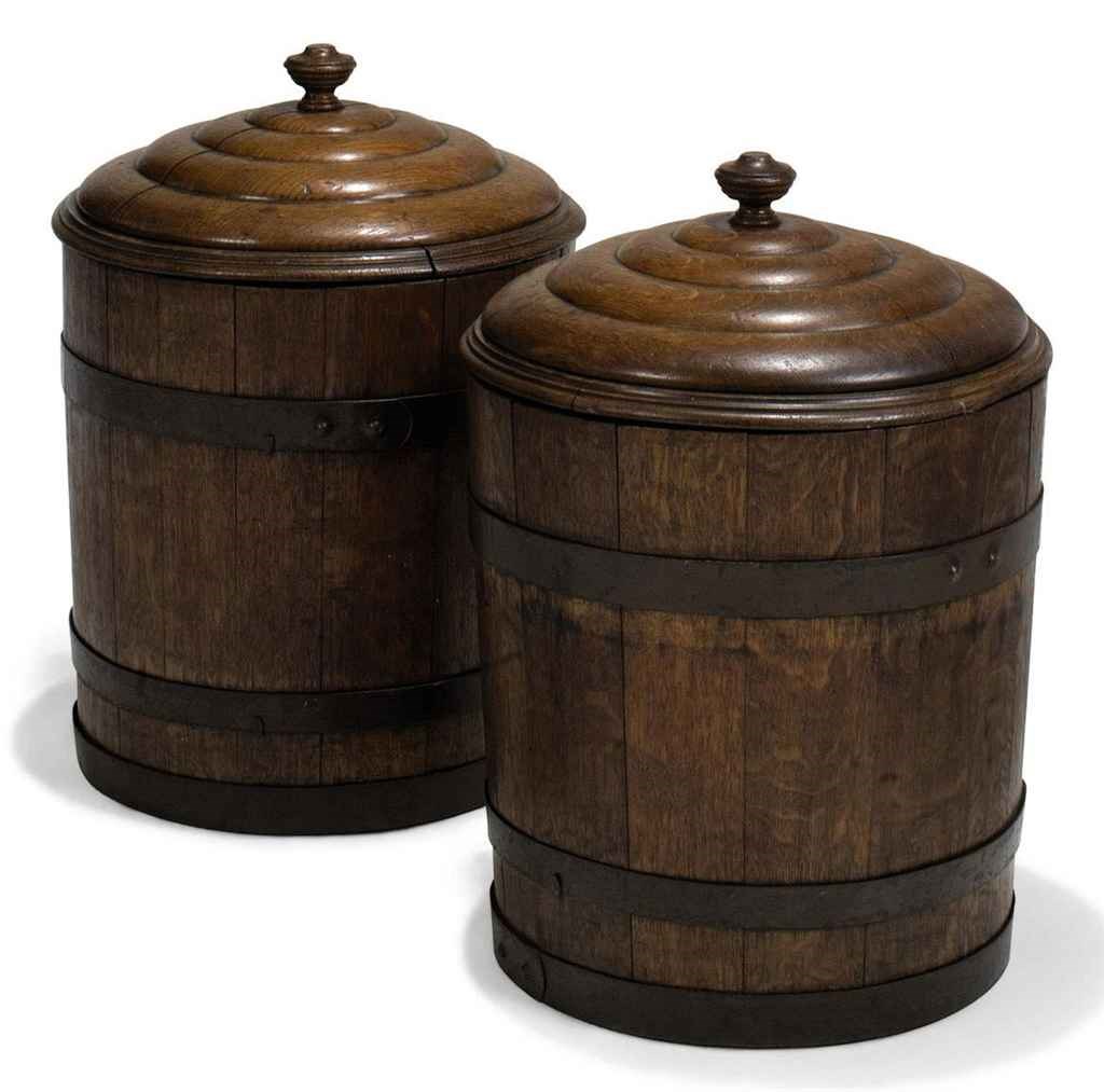 A PAIR OF VICTORIAN OAK PEAT BUCKETS