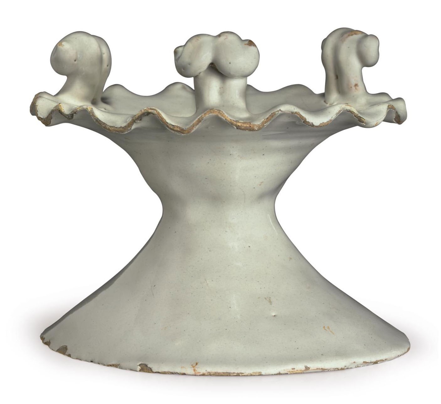 A LONDON DELFT WHITE 'CURLES' SALT