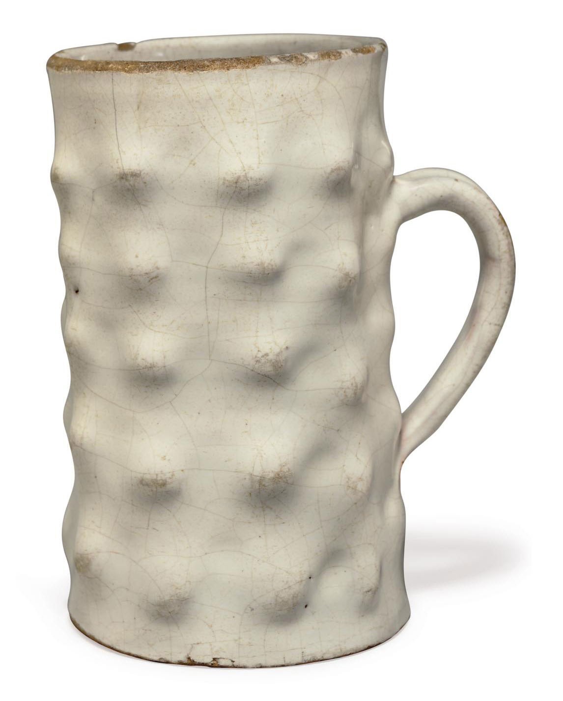 A LONDON DELFT WHITE CYLINDRICAL MUG
