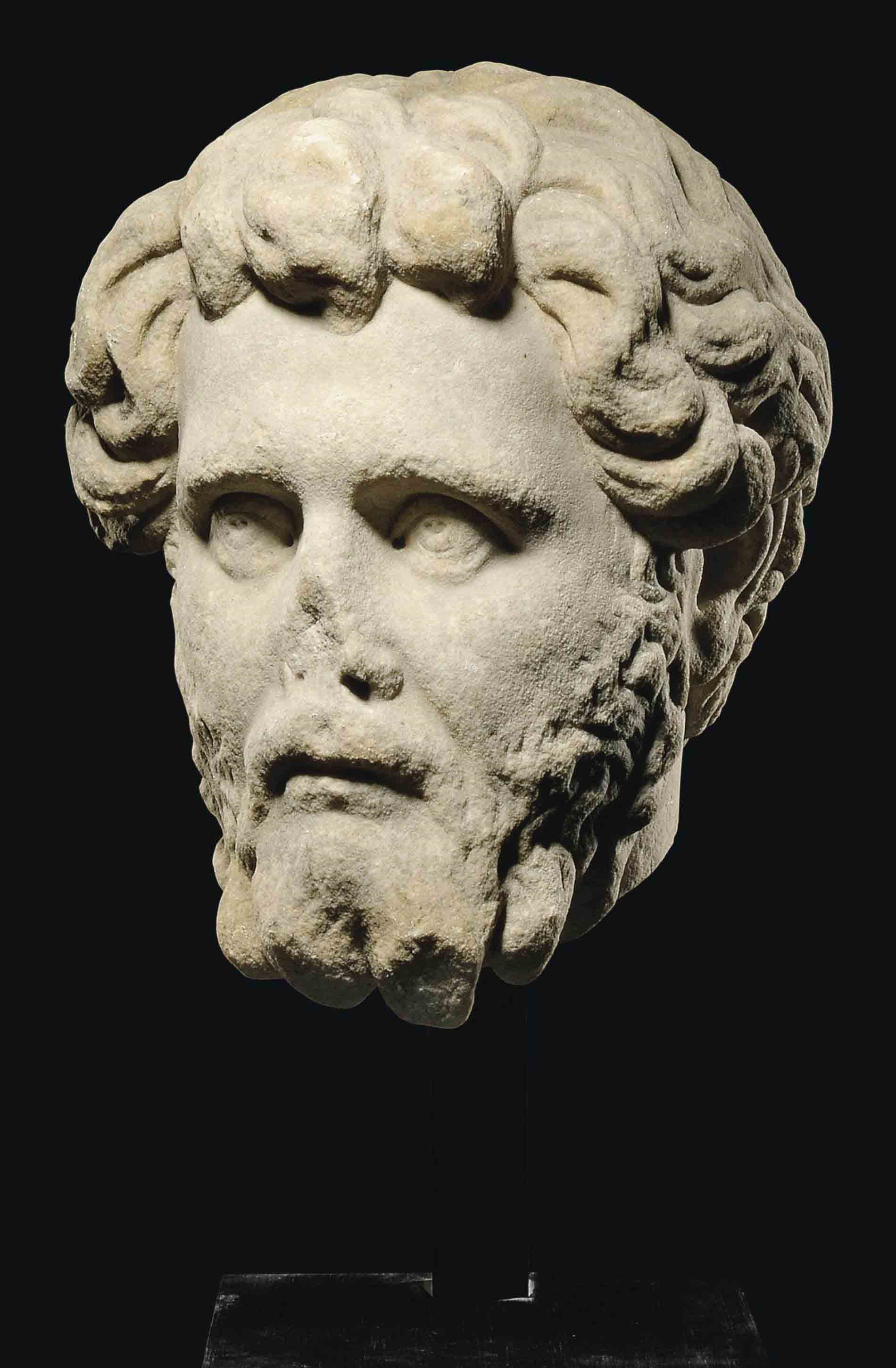 A ROMAN MARBLE PORTRAIT HEAD OF A MAN
