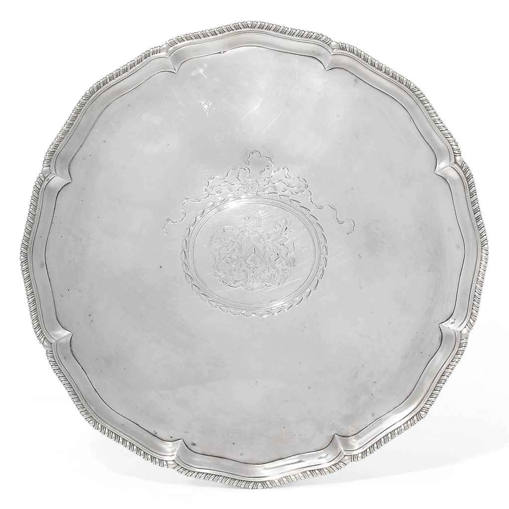 A GEORGE III SILVER SALVER