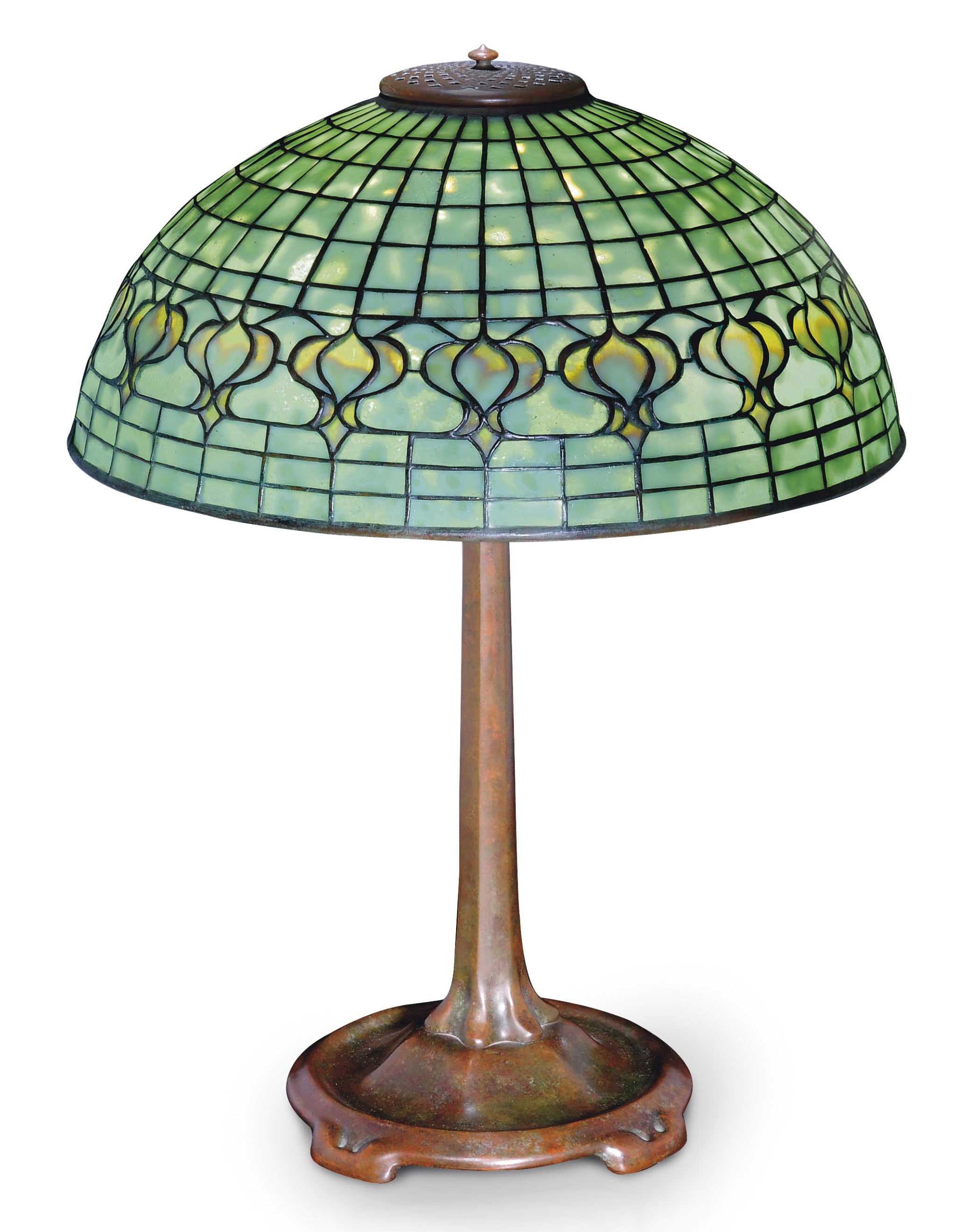 A TIFFANY STUDIOS LEADED GLASS 'POMEGRANATE' SHADE