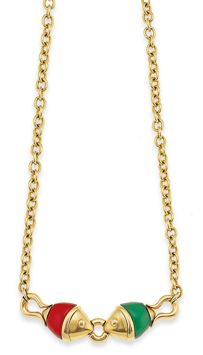 A hardstone-set necklace, by Bulgari