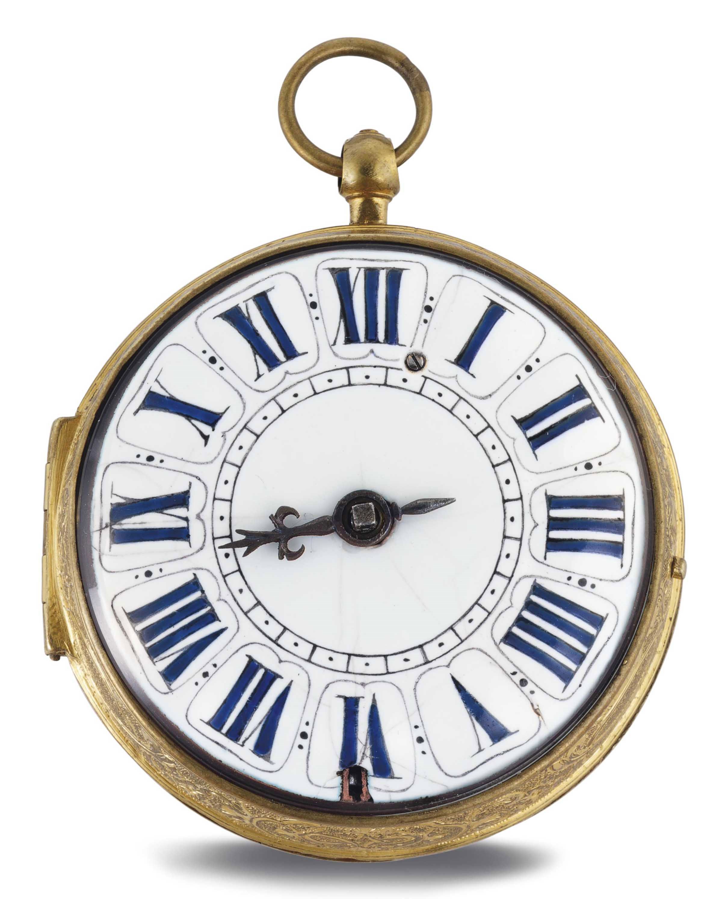 BALTAZAR MARTINOT. A RARE EARLY GILT-BRASS OIGNON VERGE WATCH