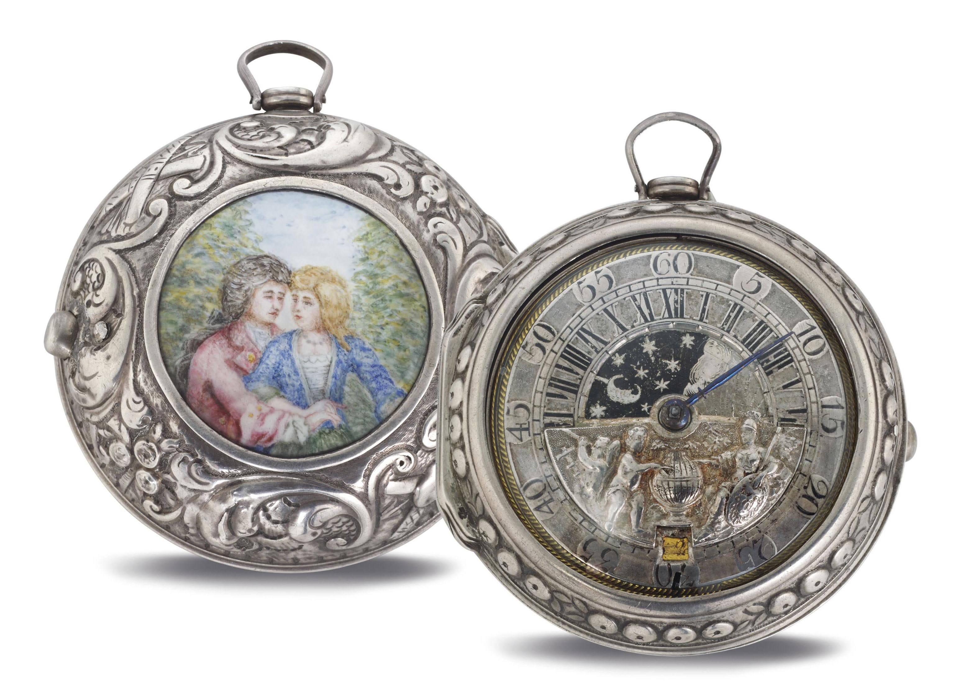 GERRIT KNIP. A RARE SILVER PAIR CASE ASTRONOMICAL VERGE WATCH