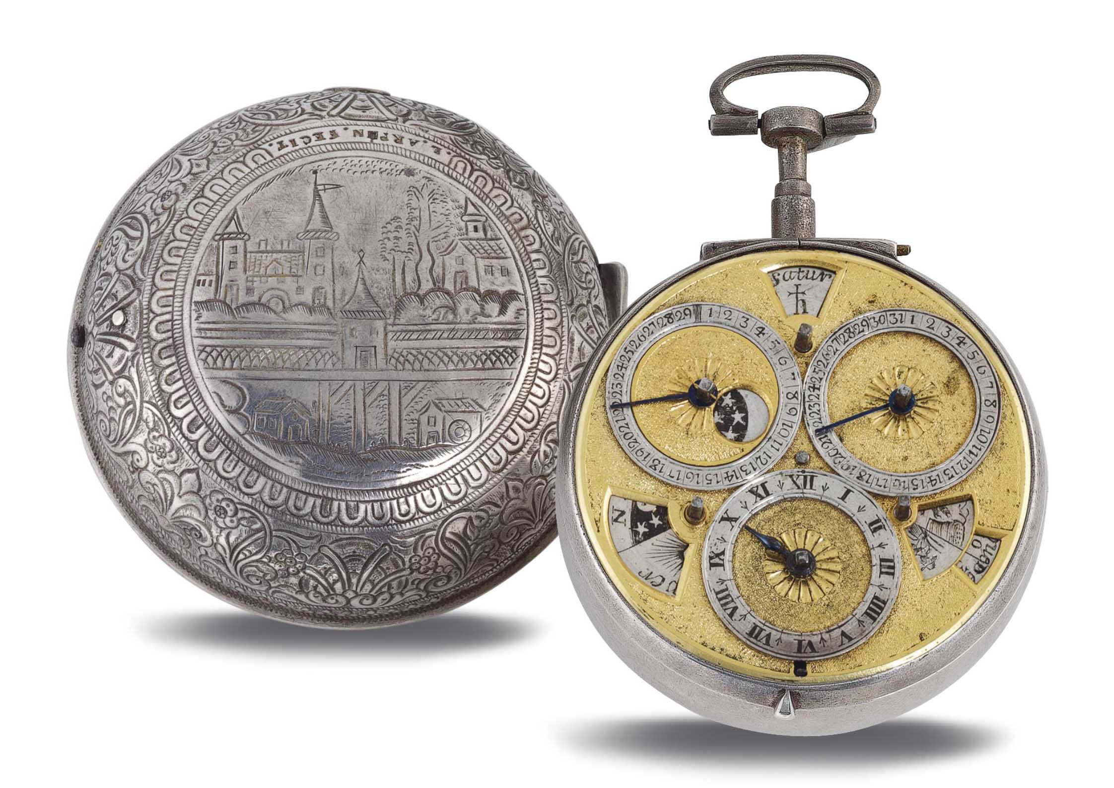 LOUIS PRÉVOST. A RARE AND EARLY SILVER PAIR CASE ASTRONOMICAL VERGE WATCH