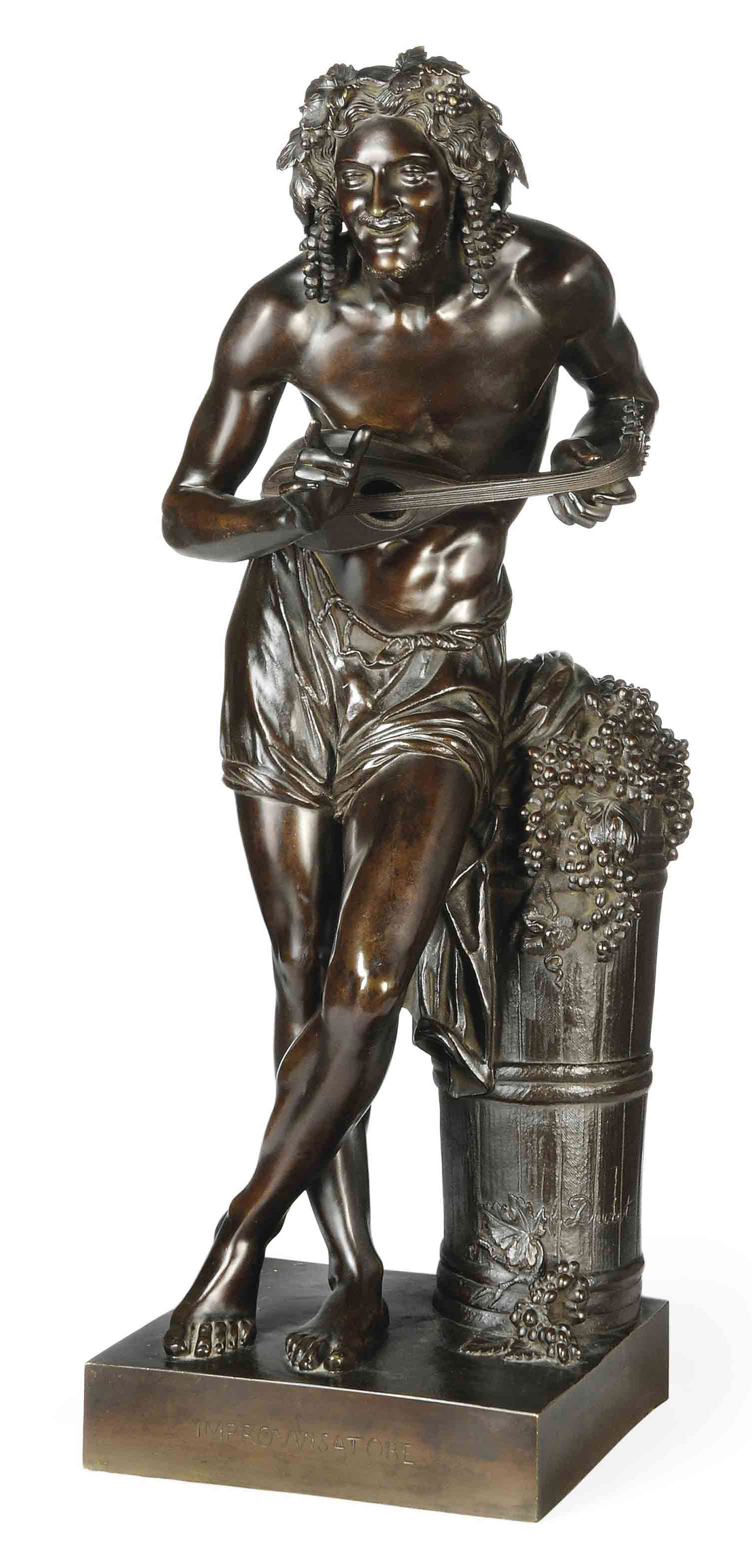 A FRENCH BRONZE FIGURE OF 'L'IMPROVISATEUR'