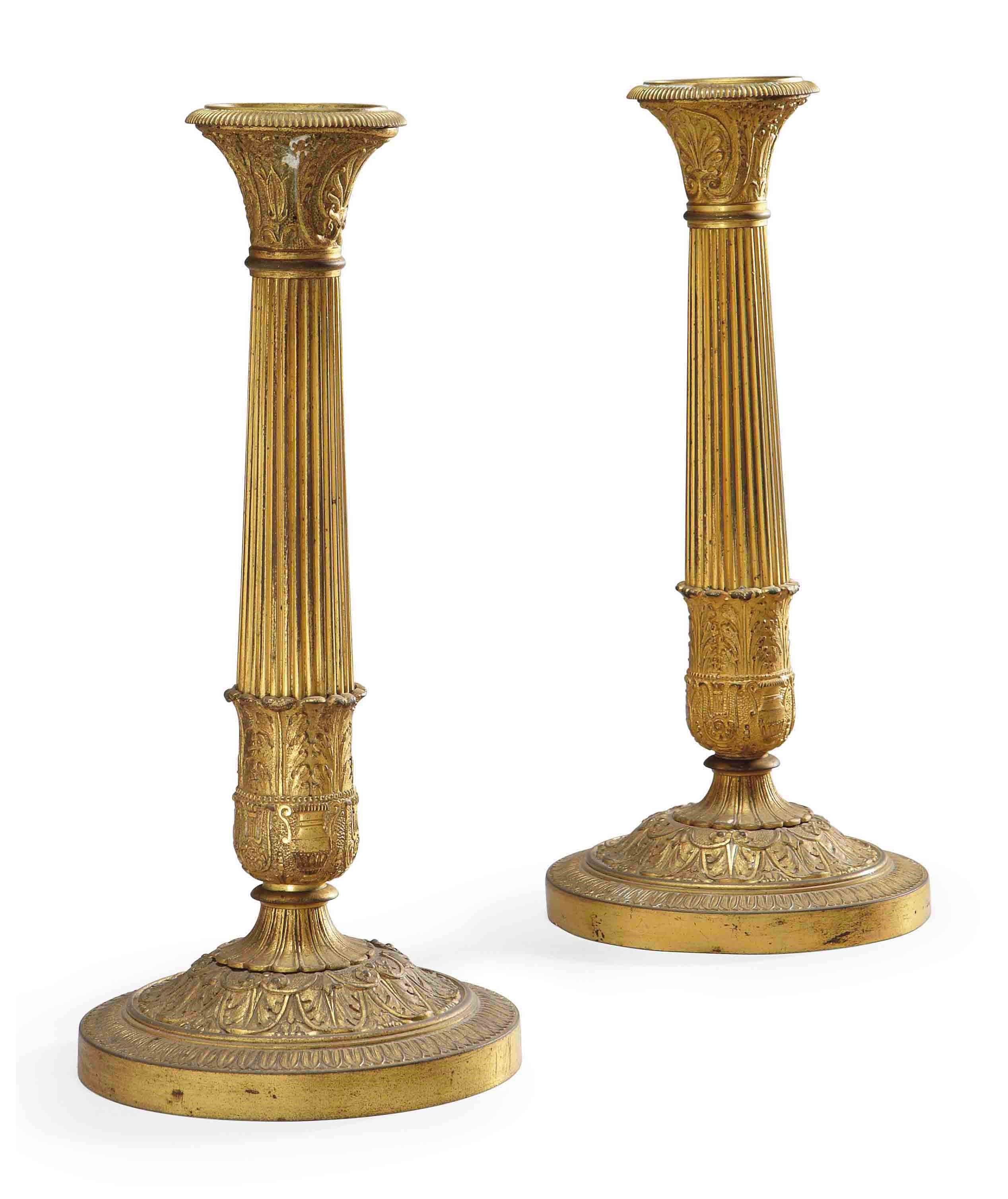 PAIRE DE FLAMBEAUX D'EPOQUE RESTAURATION