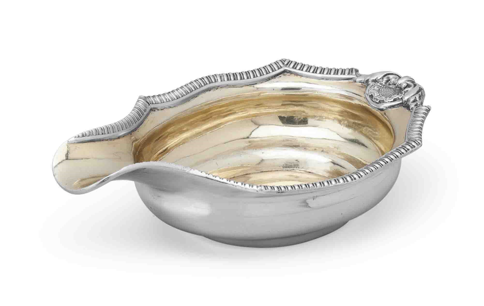 A GEORGE III SILVER PAP BOAT