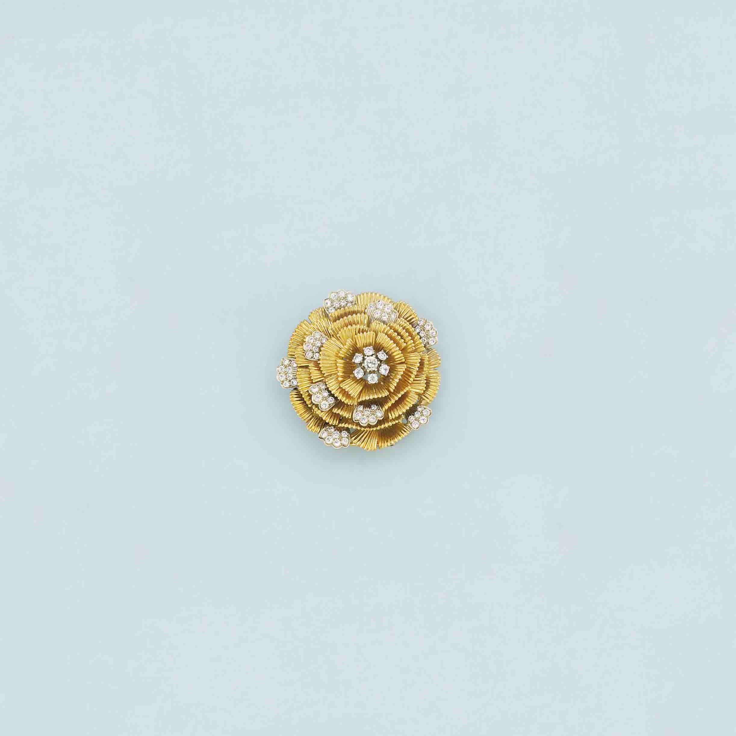 A diamond-set brooch