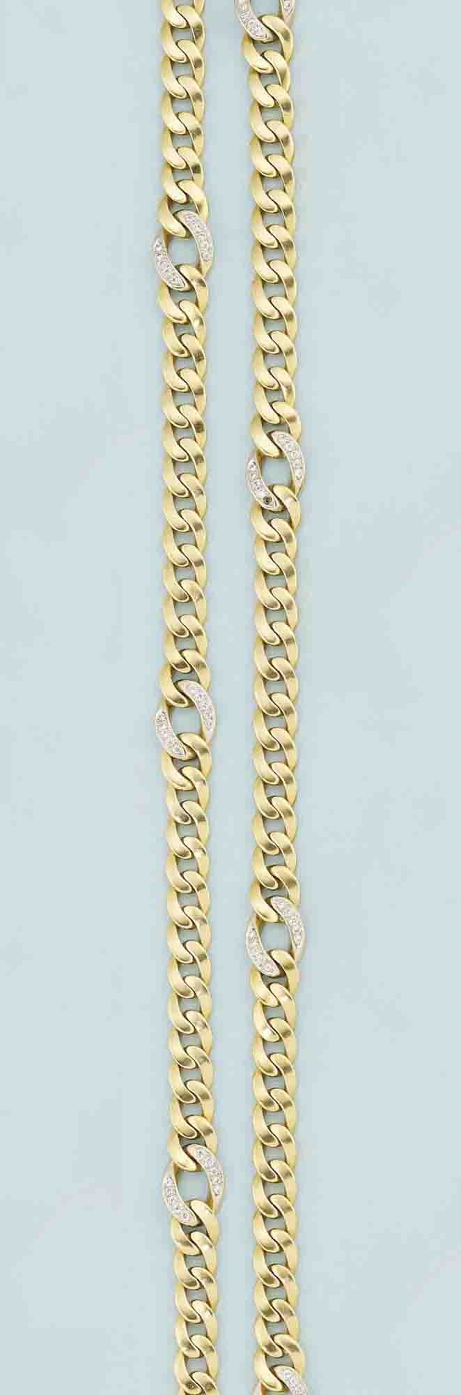 Two diamond-set necklaces