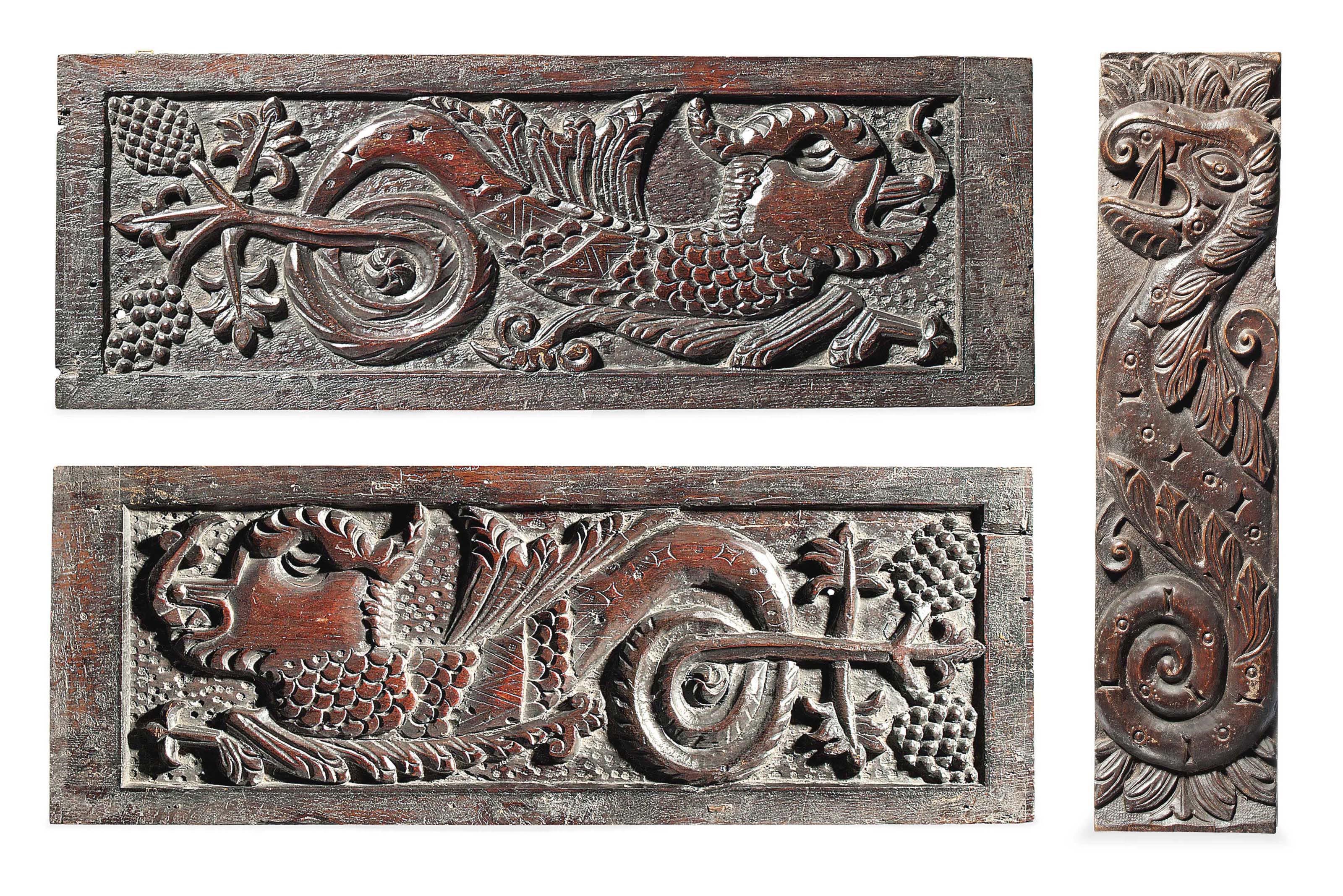 A PAIR OF NORTH EUROPEAN OAK PANELS