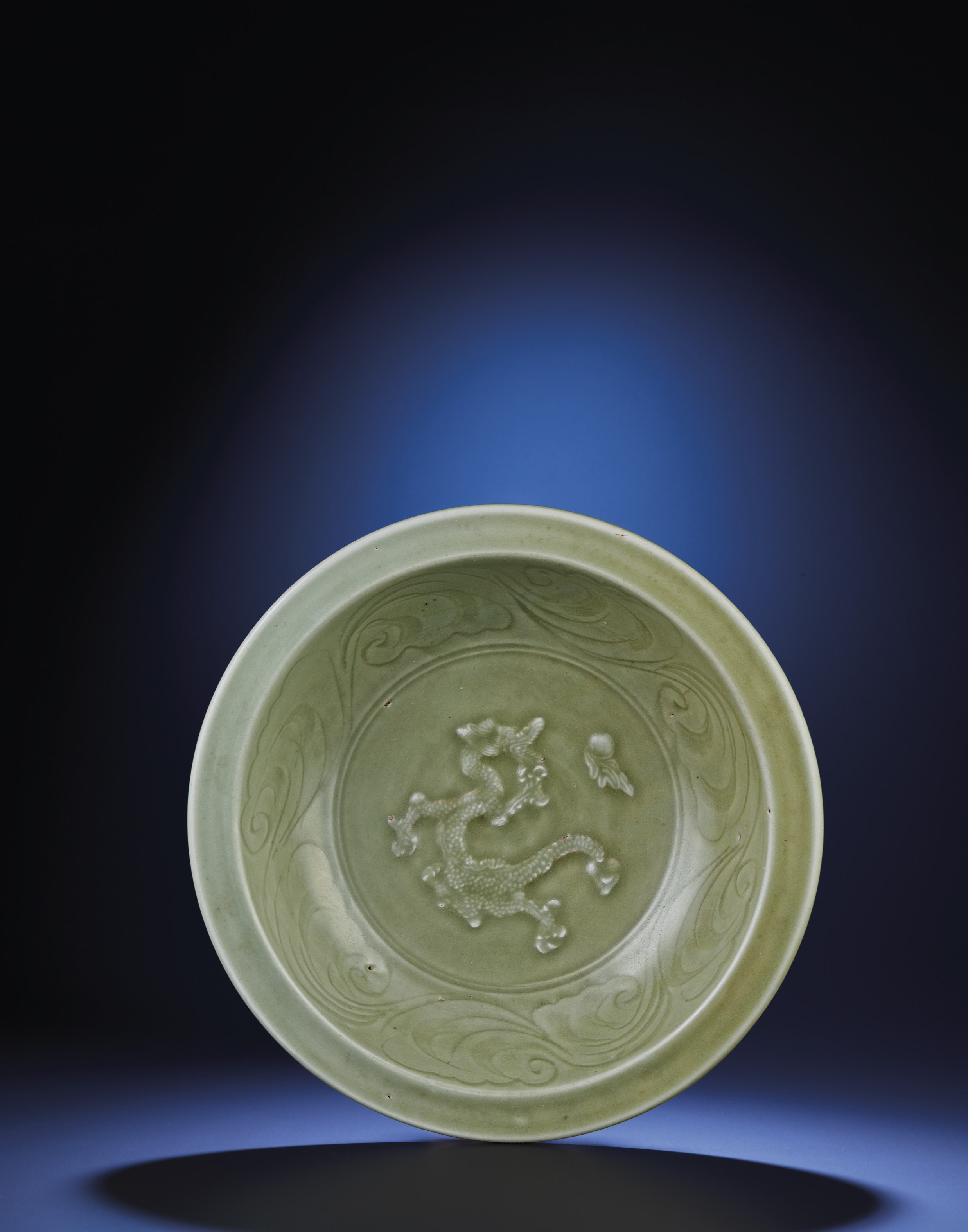 A LONGQUAN CELADON 'DRAGON' DISH