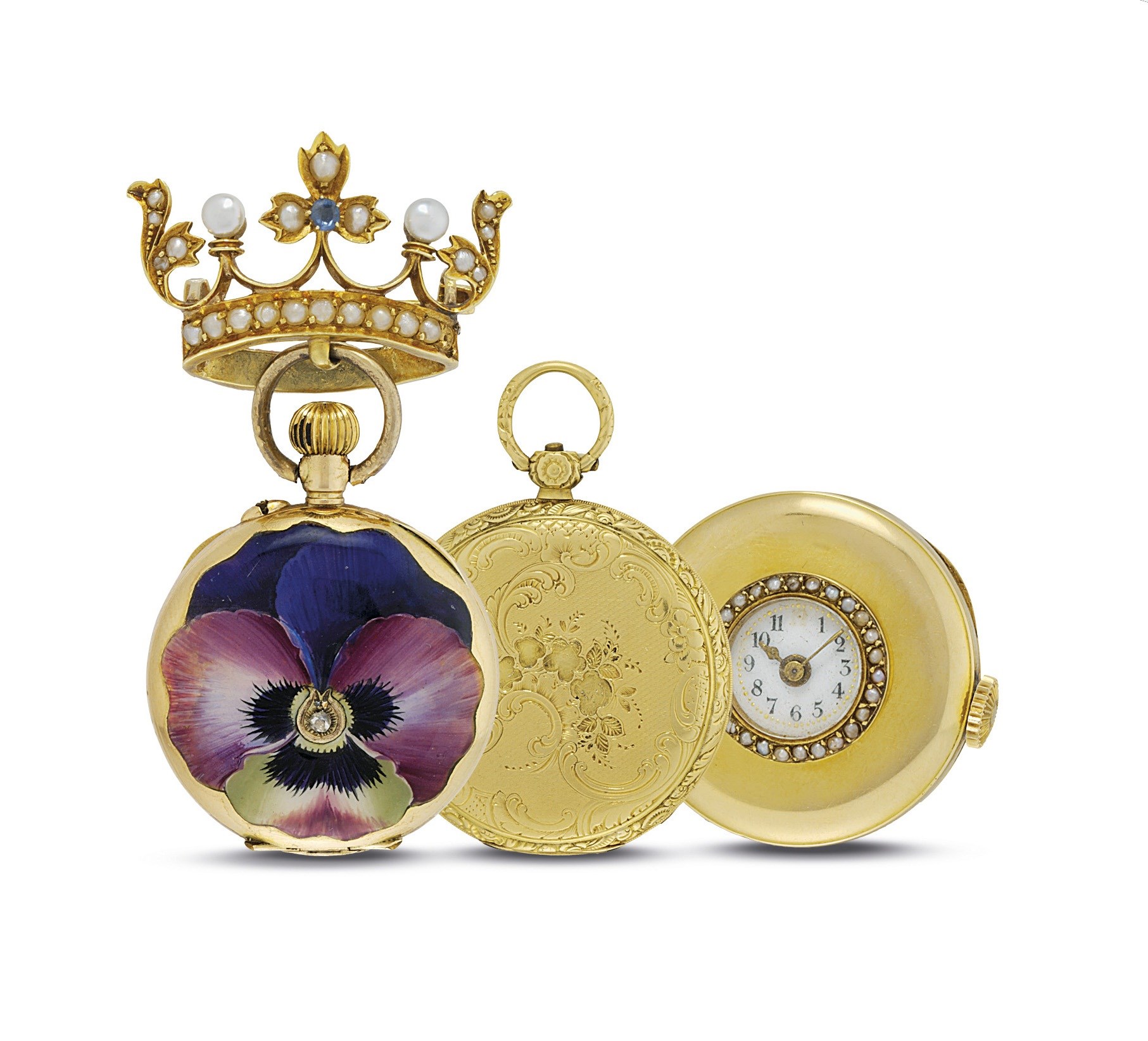 SWISS. A GROUP OF THREE GOLD WATCHES