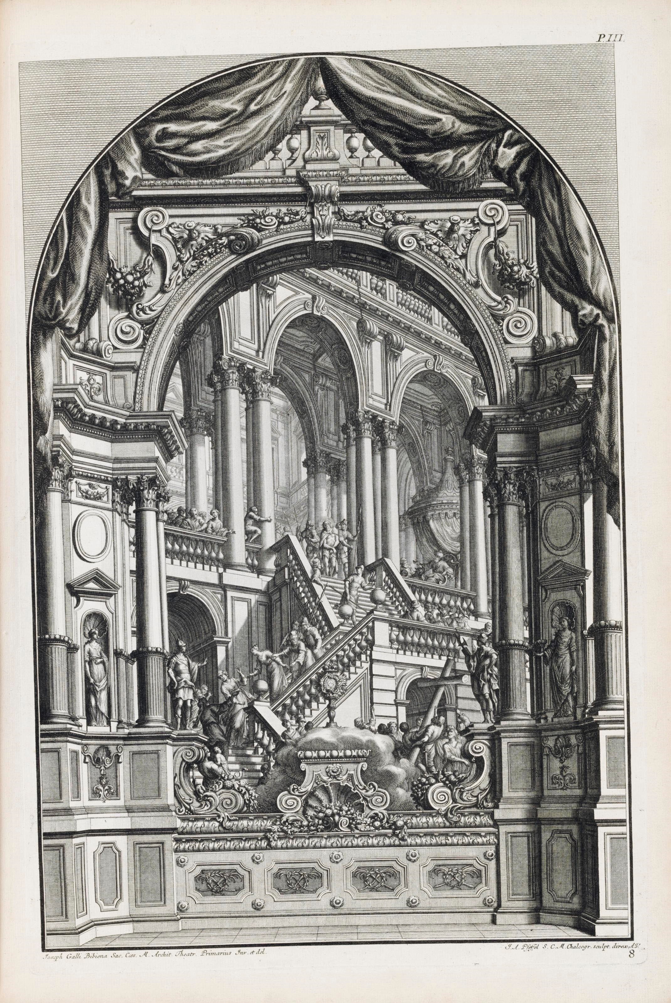 BIBIENA, Giuseppe Galli da (1696-1757).  Architetture, e Prospettive, dedicate alla Maestá de Carlo Sesto. Augsburg: Andrea Pfeffel, 1740.