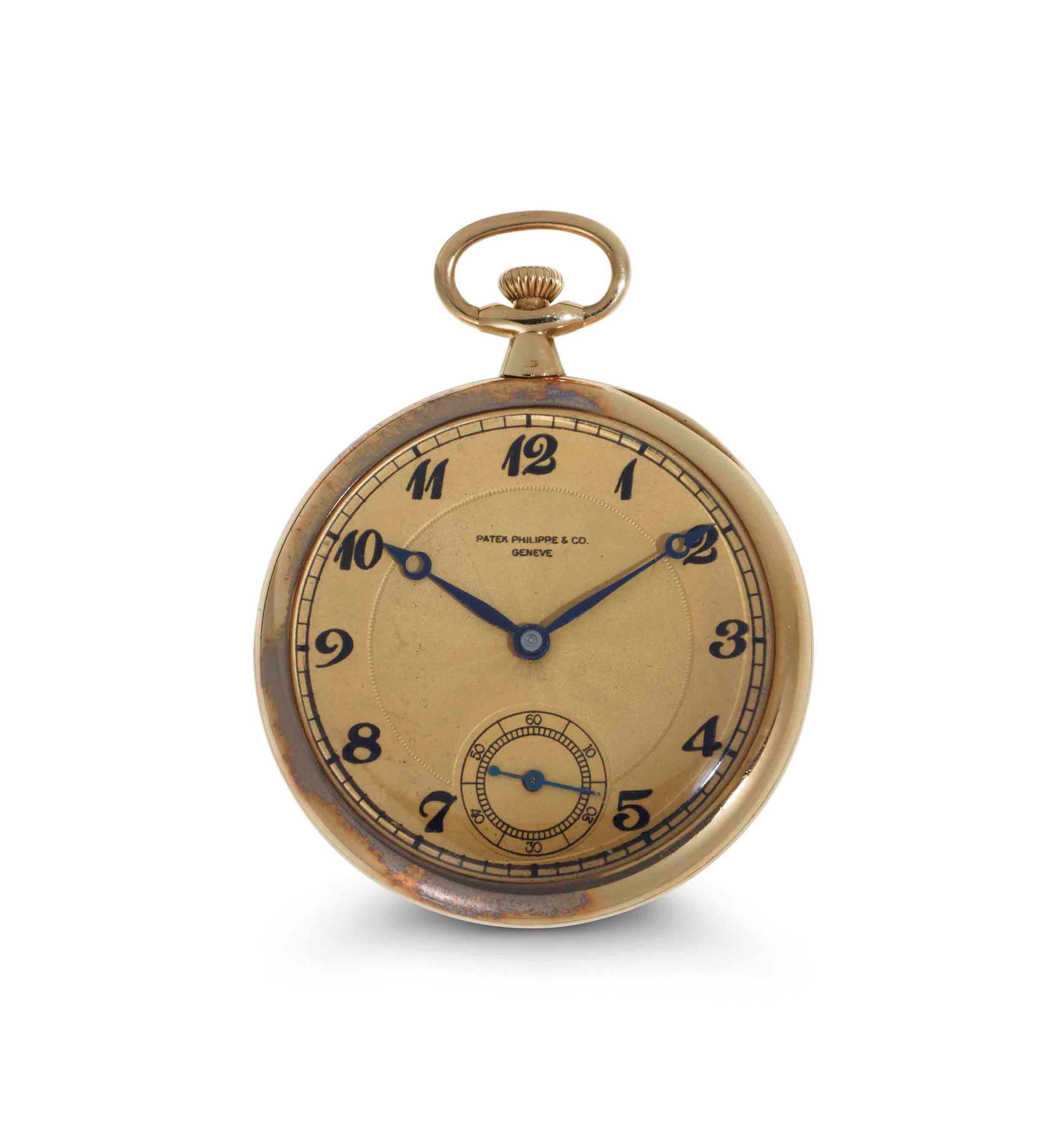 Patek Philippe. An 18k Gold Openface Keyless Lever Dress Watch