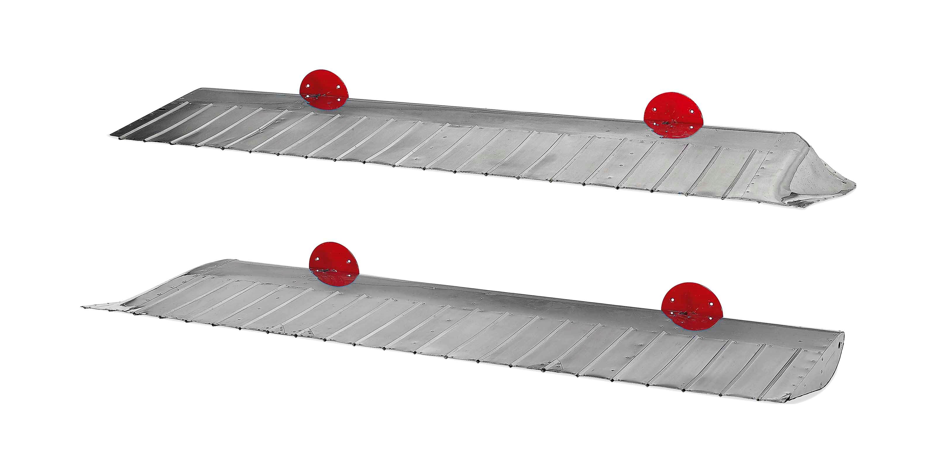A SET OF CHROME PLATED SHELVES
