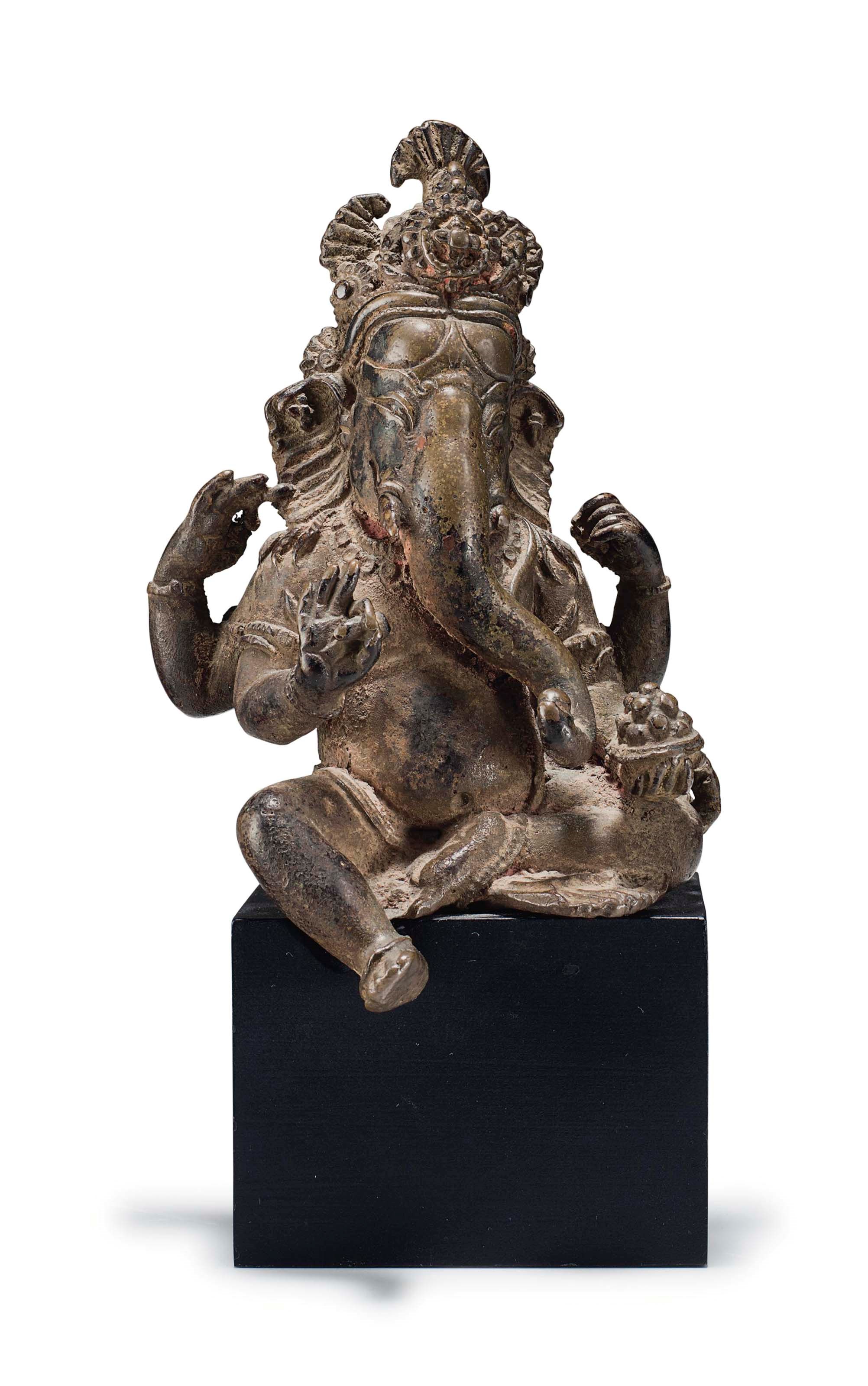 A bronze figure of Ganesha