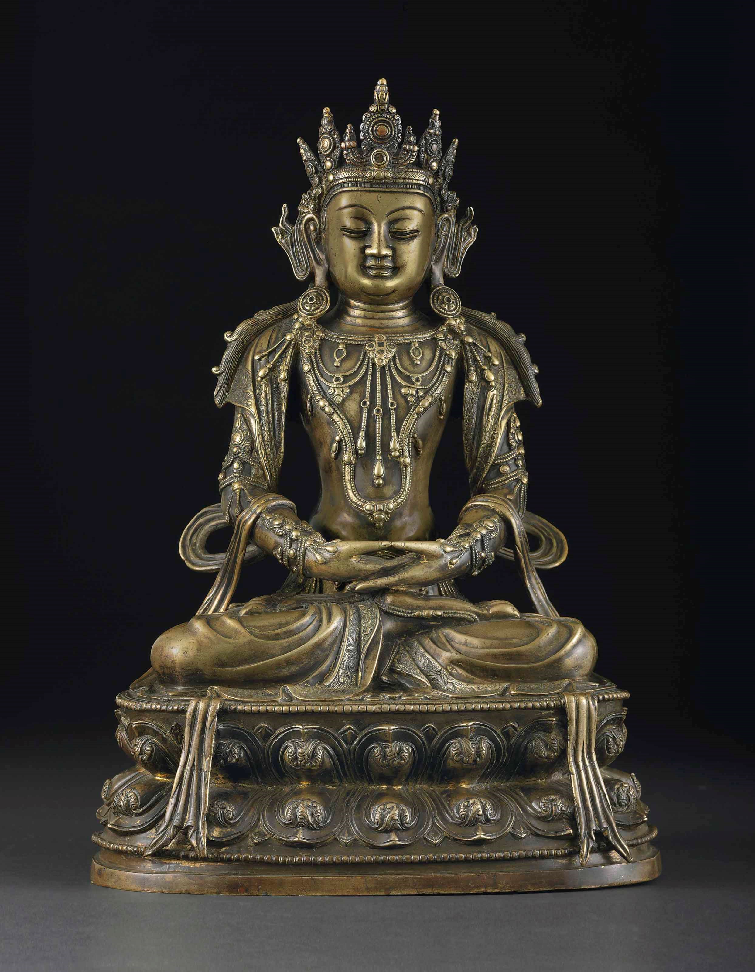 A bronze figure of Amitayus