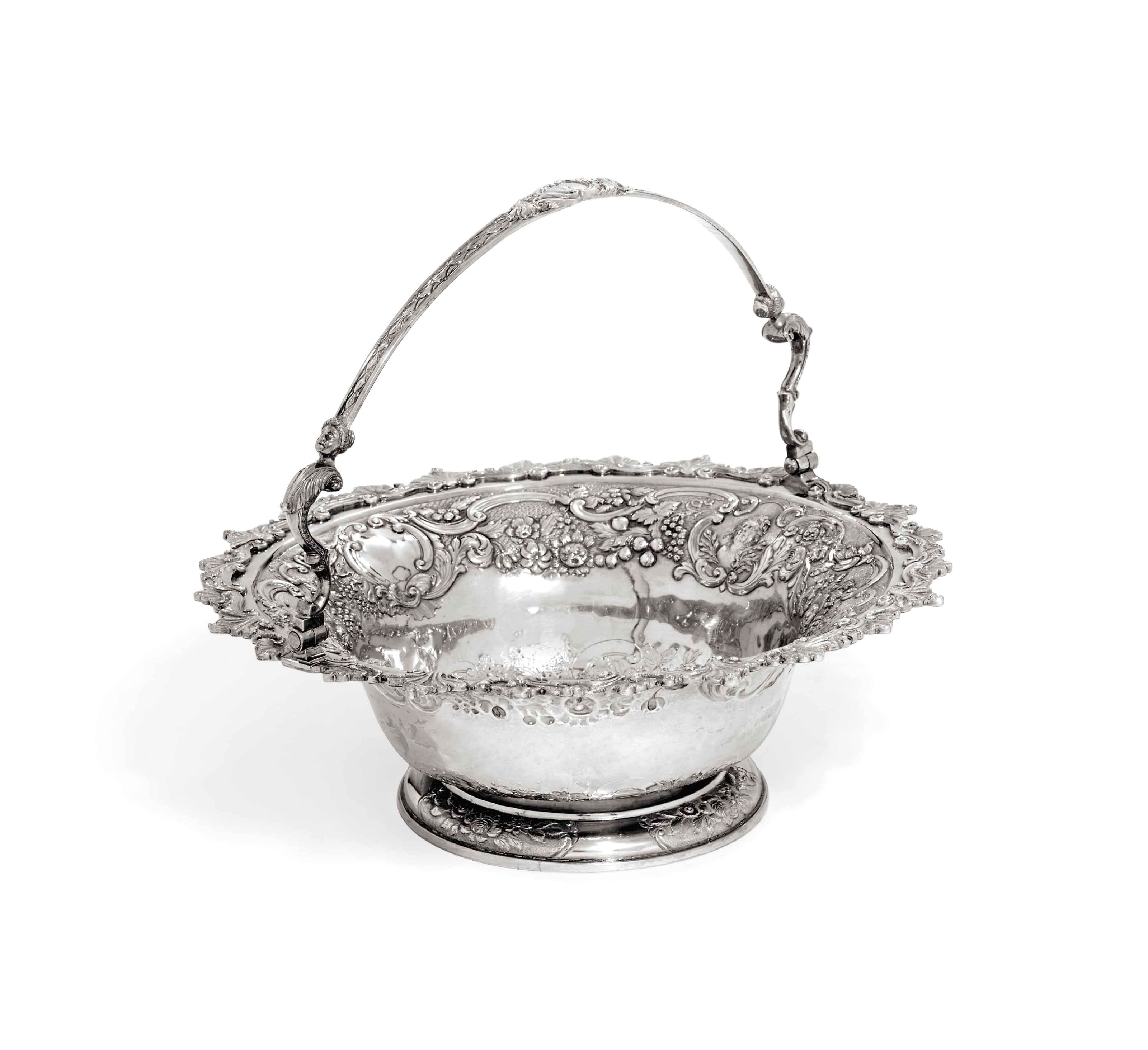 A GEORGE III IRISH SILVER BASKET