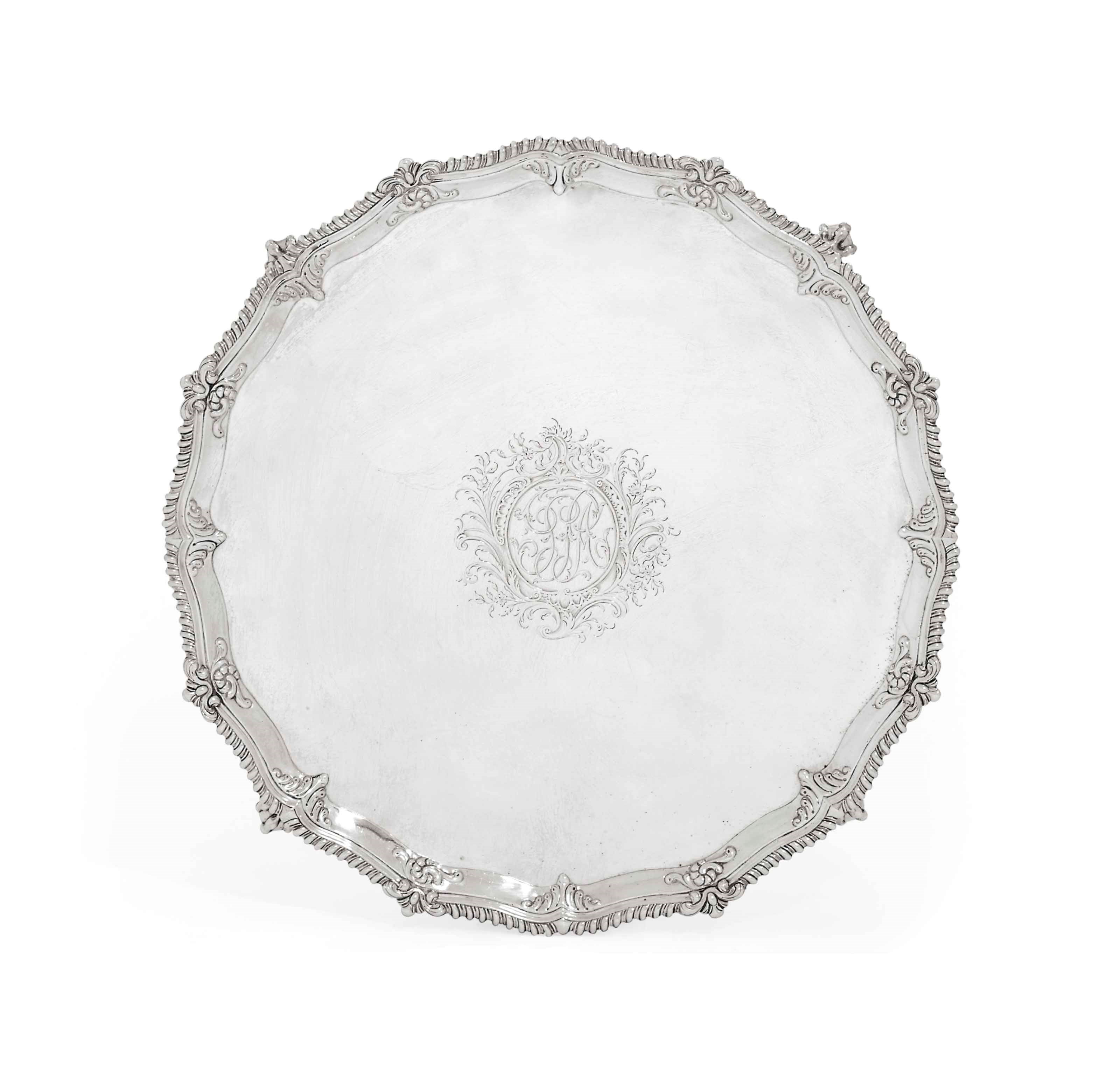 A GEORGE III SILVER SALVER
