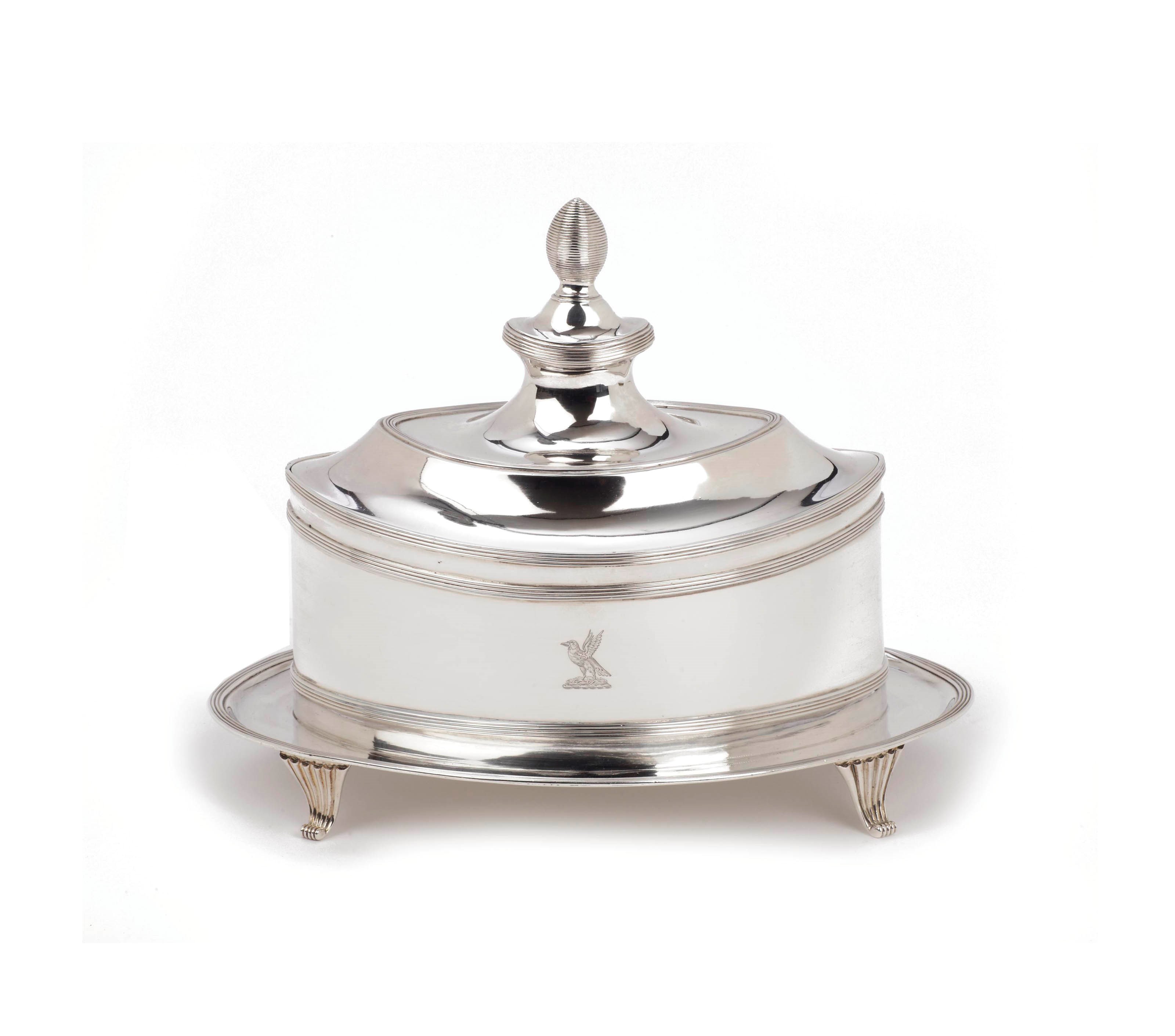 A Dutch silver tobacco pot and cover