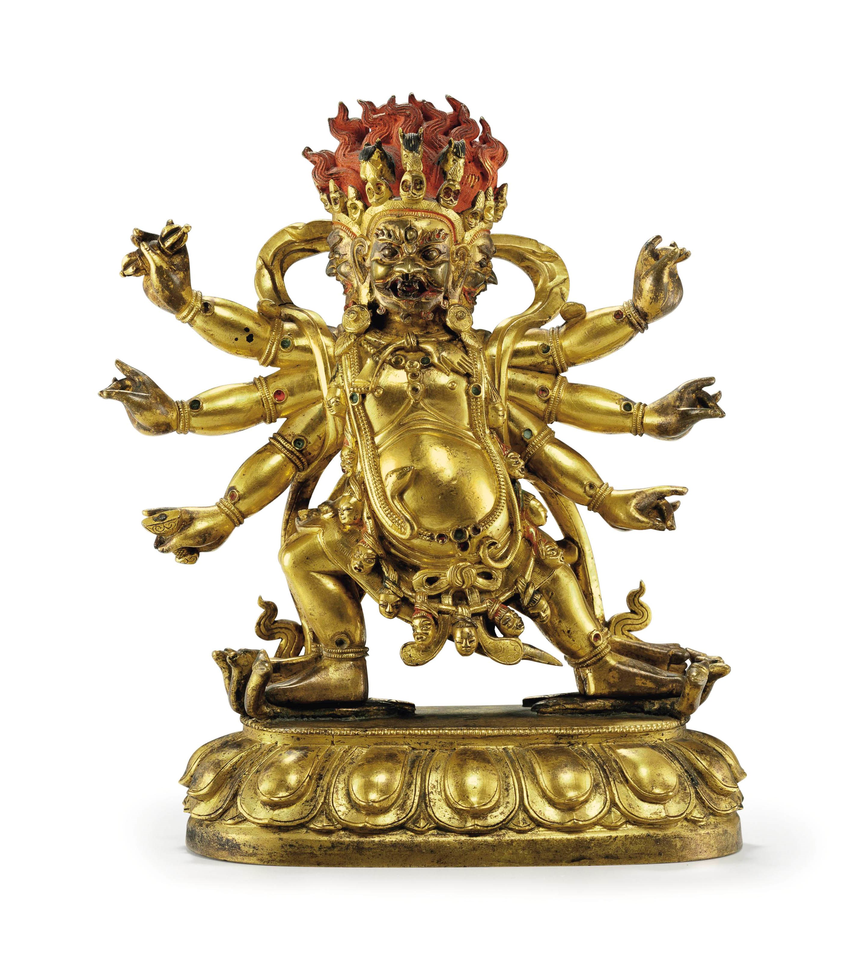 A gilt bronze figure of Hayagriva