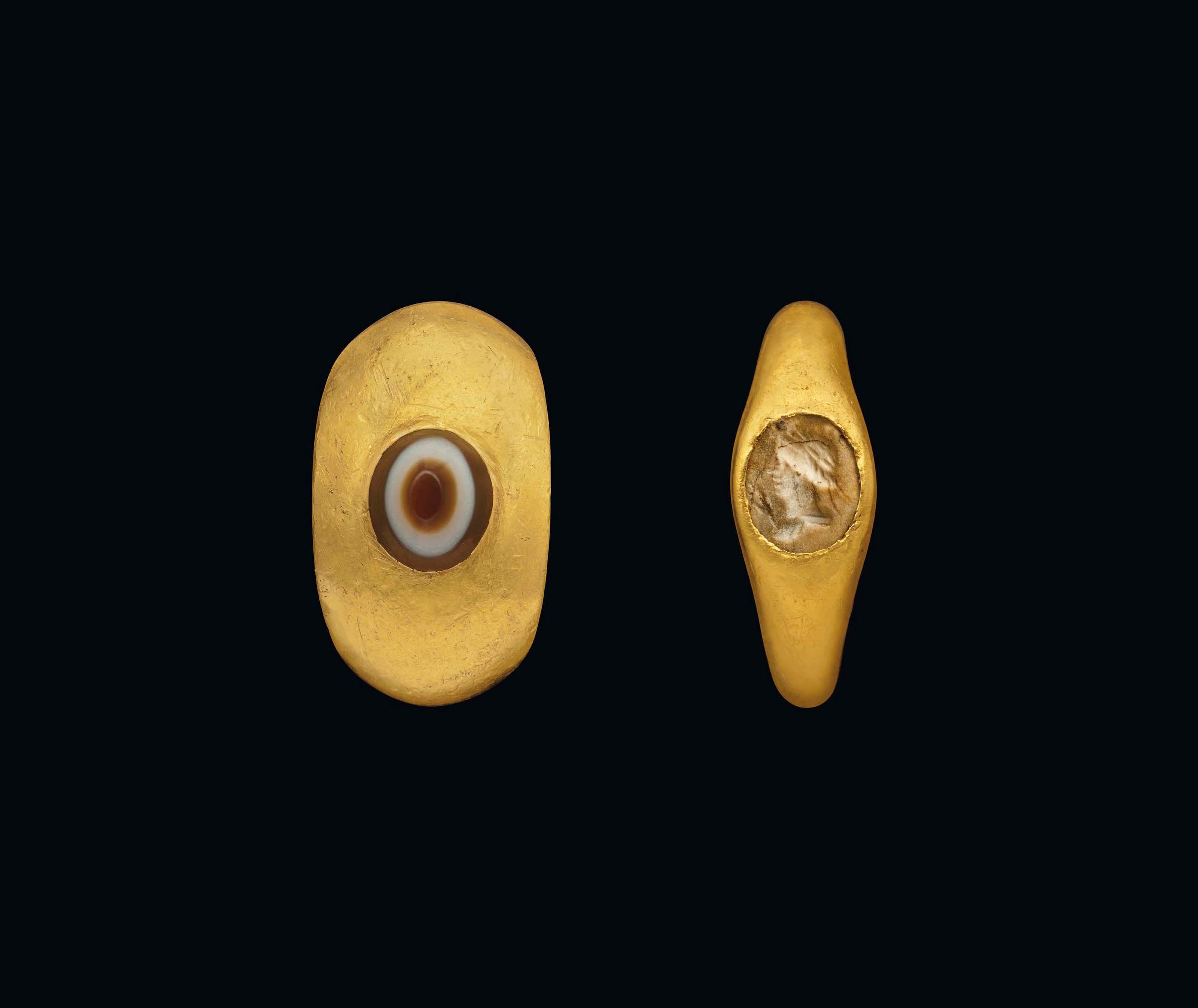 TWO ROMAN GOLD RINGS