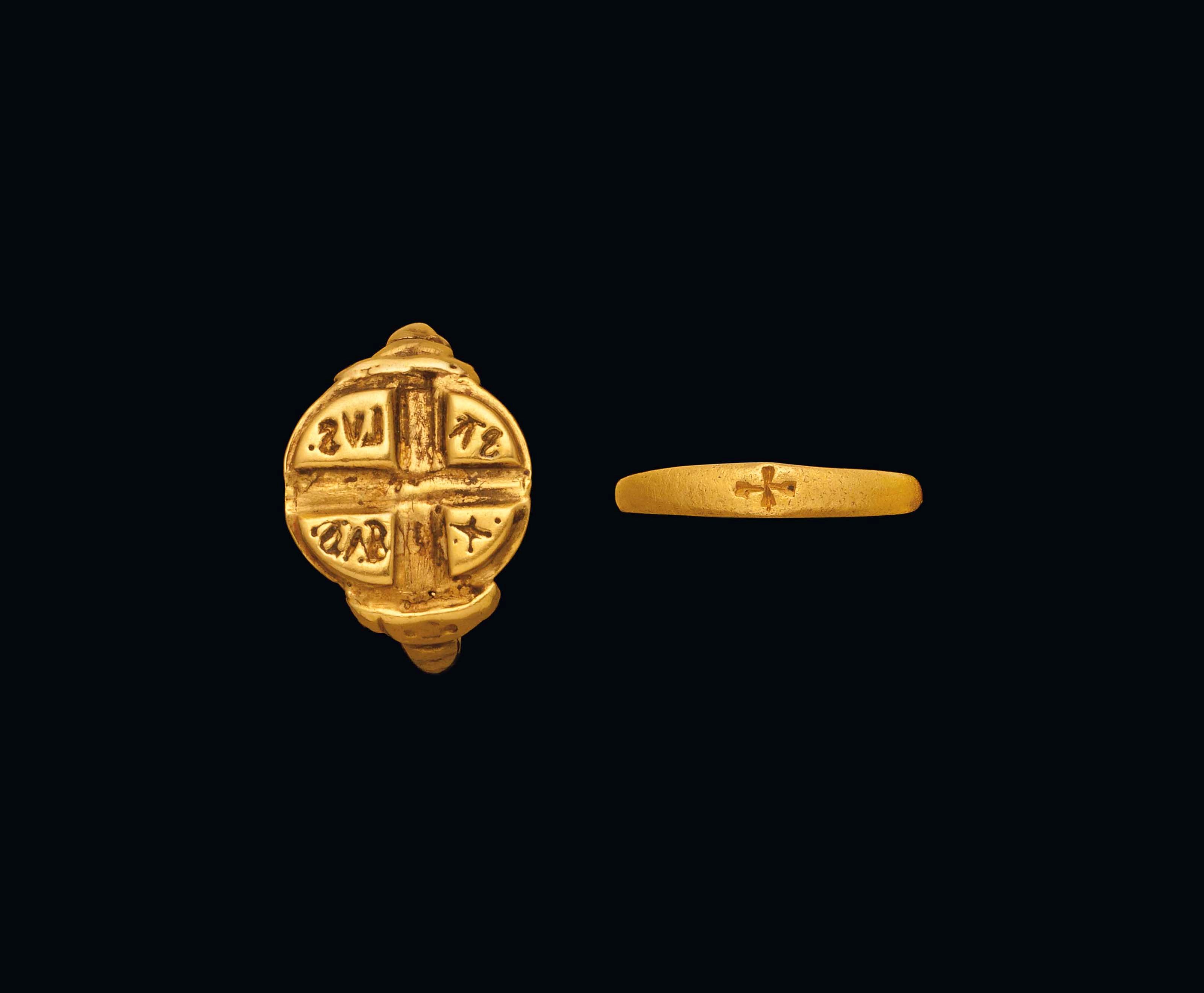 TWO BYZANTINE GOLD RINGS