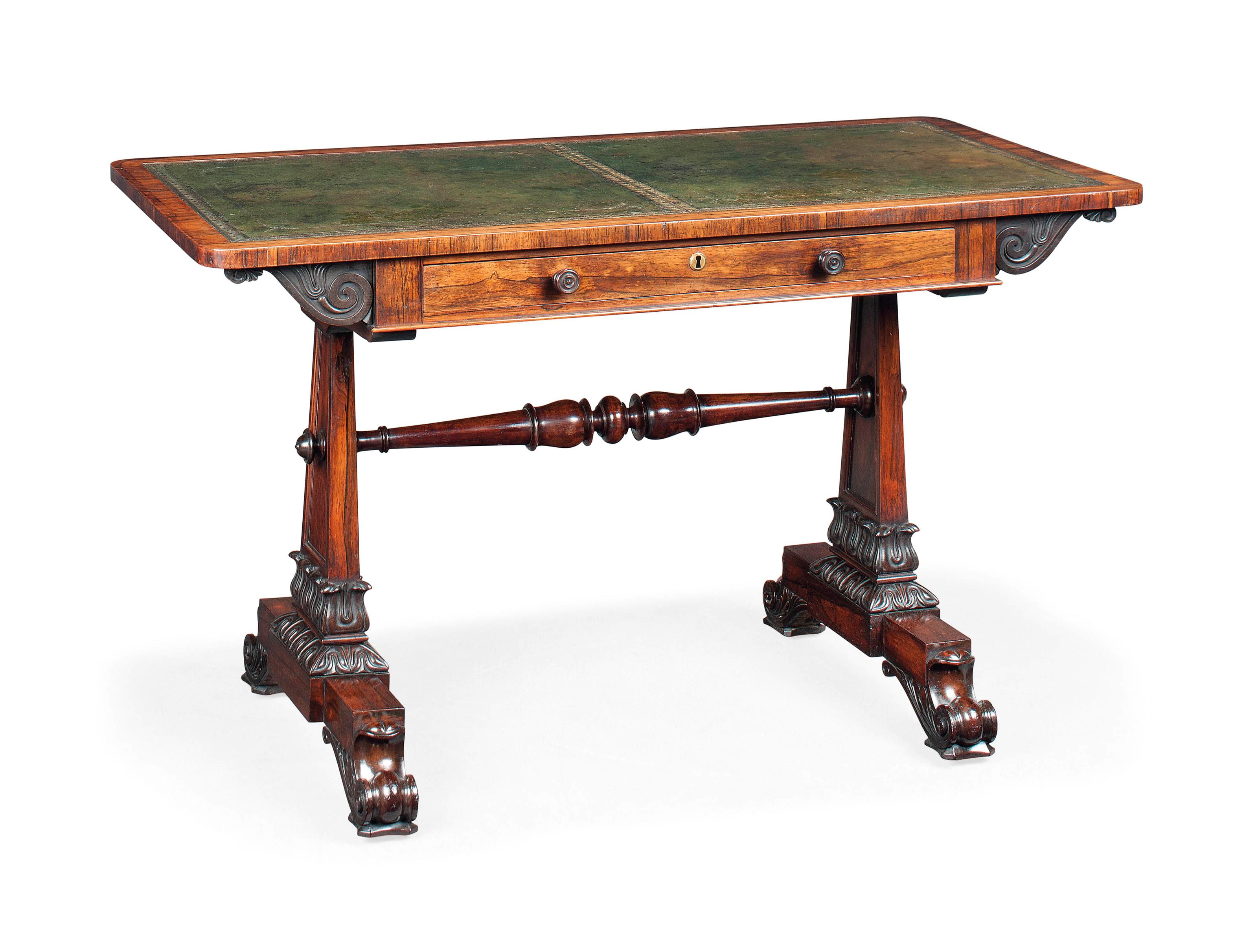 A REGENCY ROSEWOOD WRITING TABLE