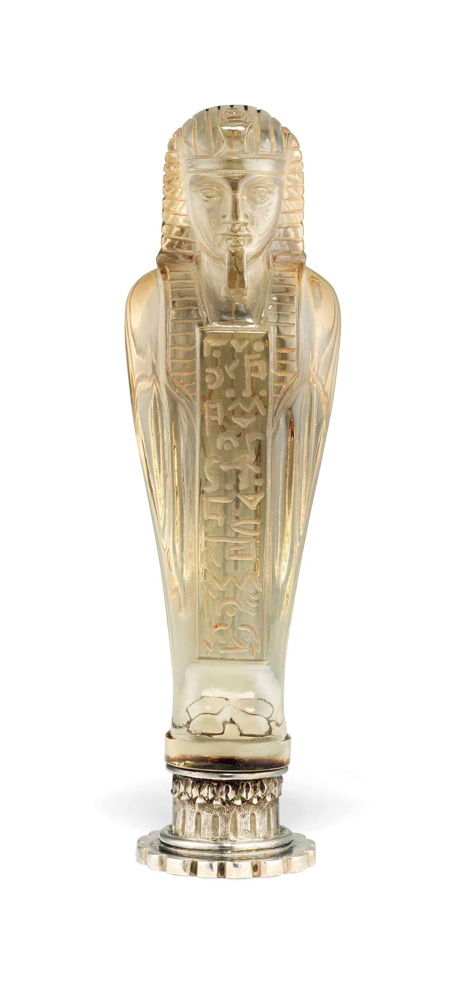 A VICTORIAN SILVER-MOUNTED HARDSTONE HAND-SEAL