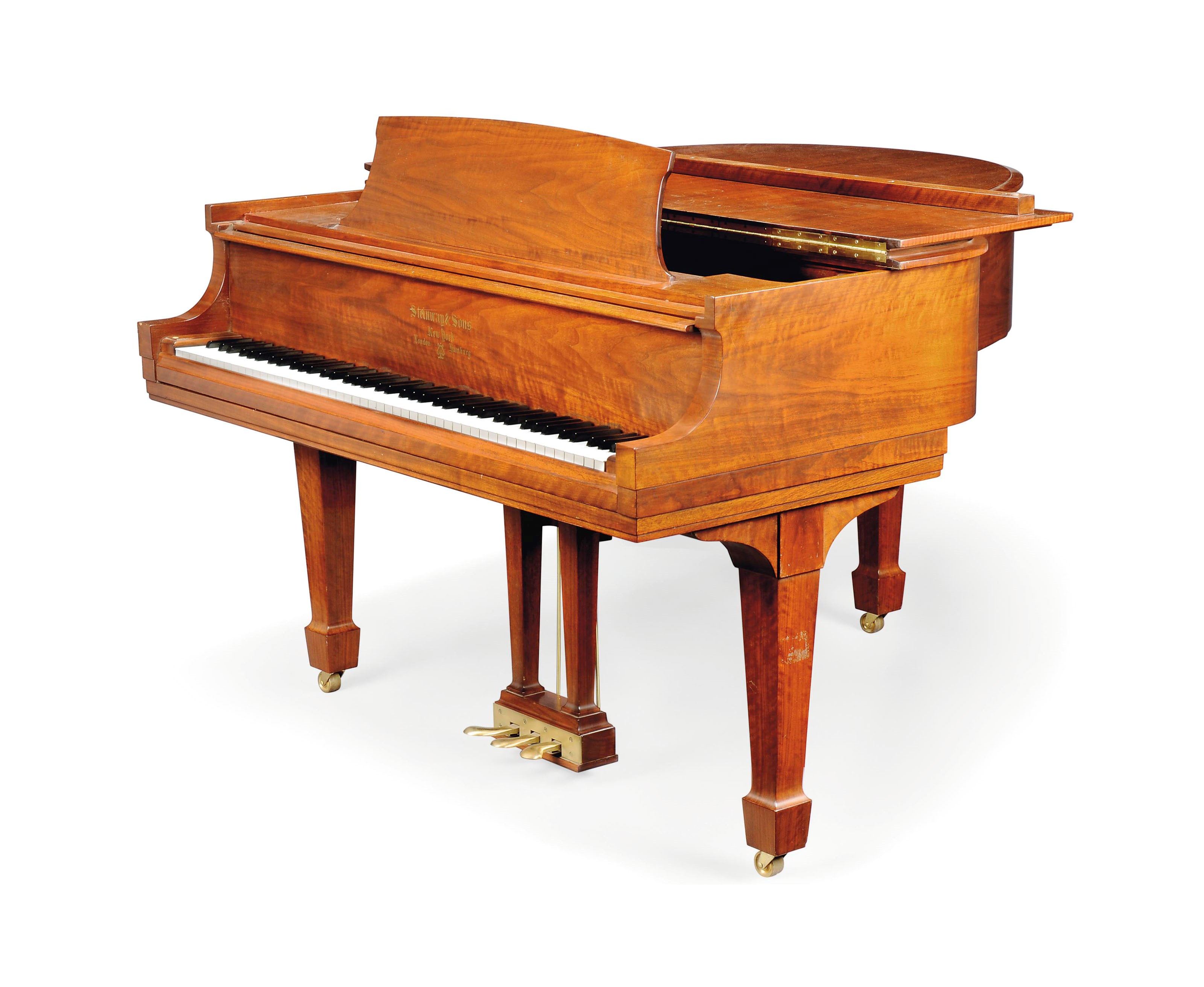 A STEINWAY 'NEW YORK GRAND MODEL S' WALNUT PIANO