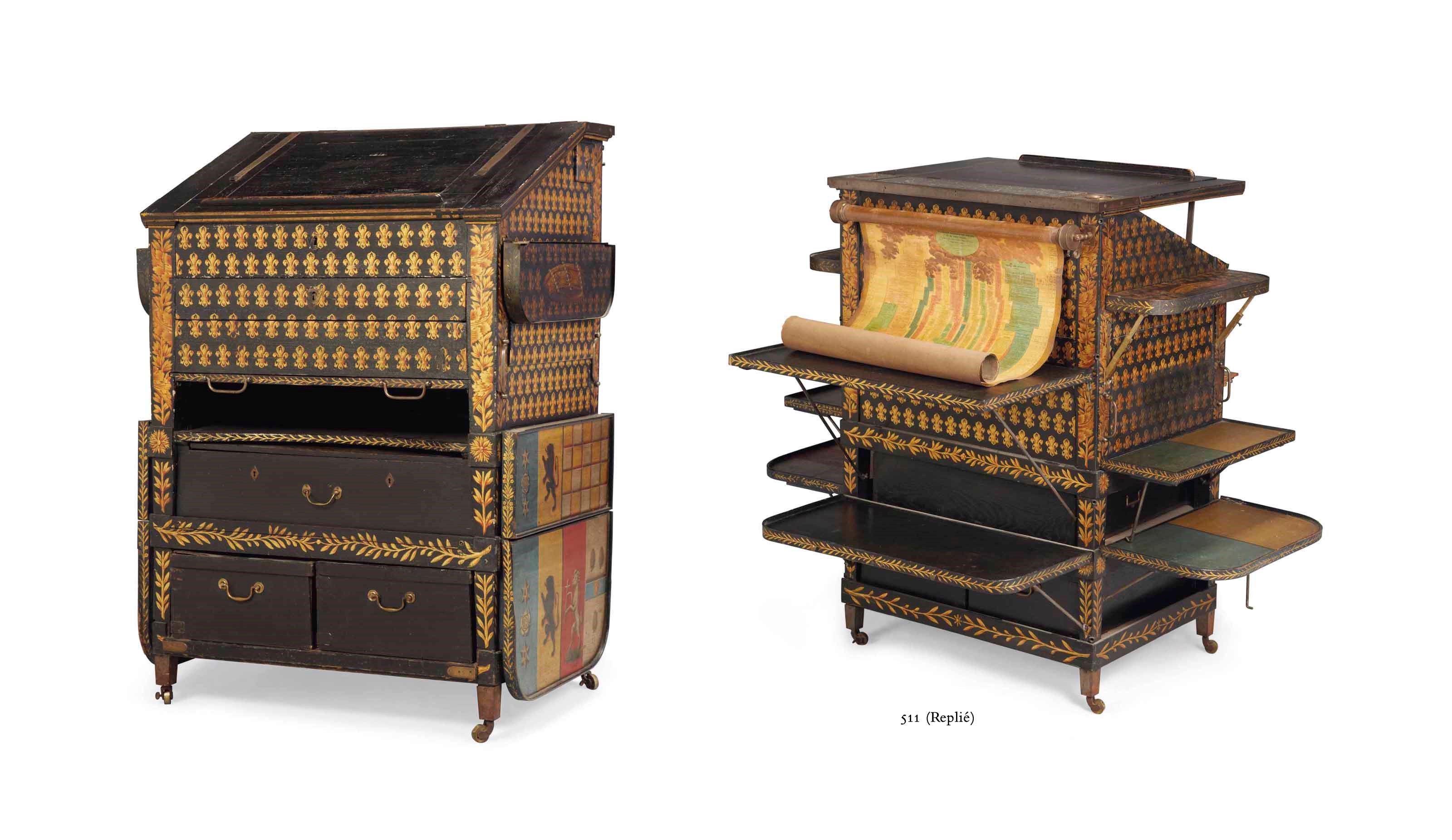 MEUBLE SCRIBAN A COMPLICATIONS D'EPOQUE RESTAURATION