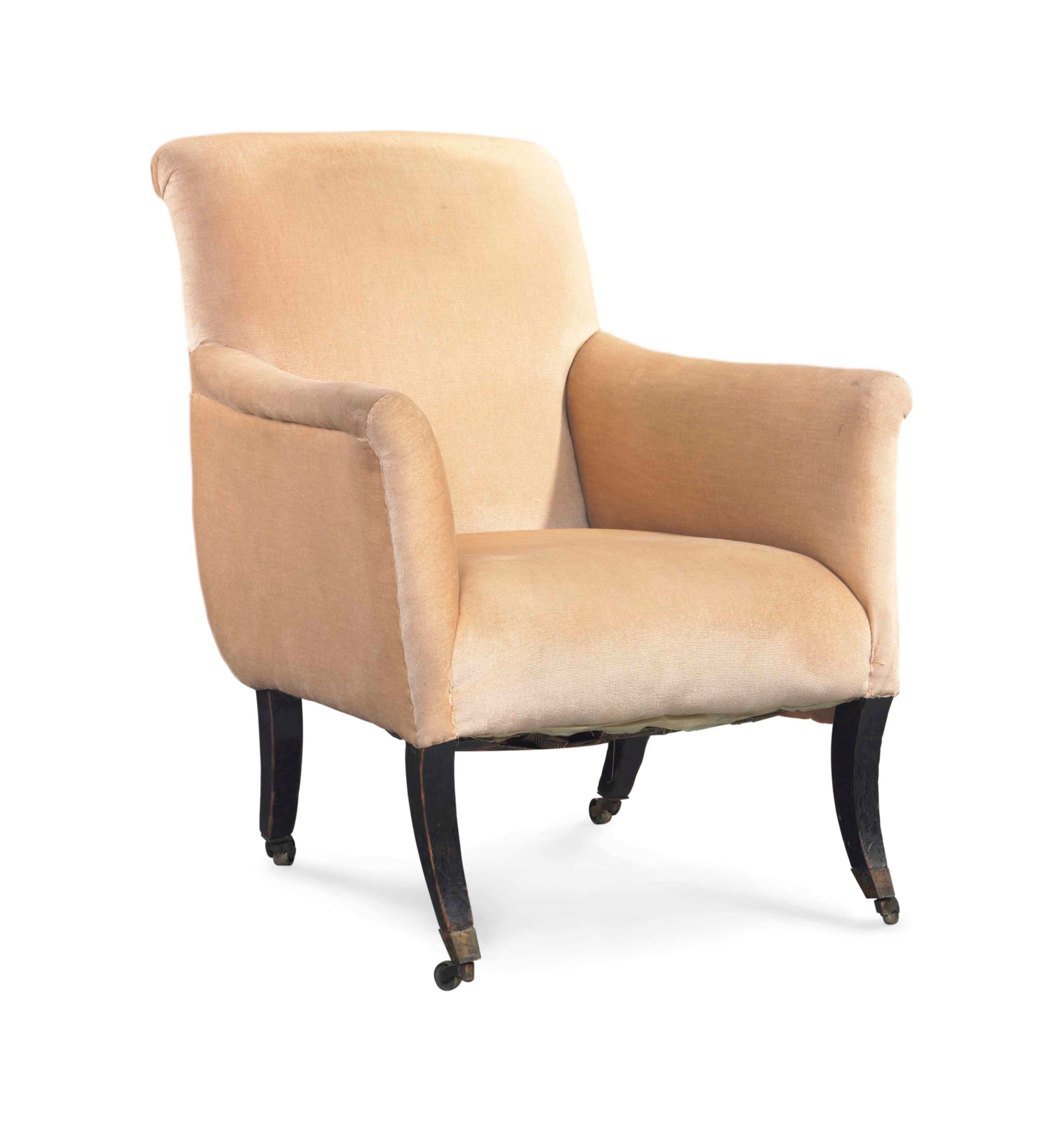 A REGENCY EBONIZED BERGERE