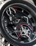 ULYSSE NARDIN. A FINE, RARE AND LARGE 18K WHITE GOLD TOURBILLON WRISTWATCH WITH 8 DAYS POWER RESERVE AND SILICIUM ESCAPEMENT