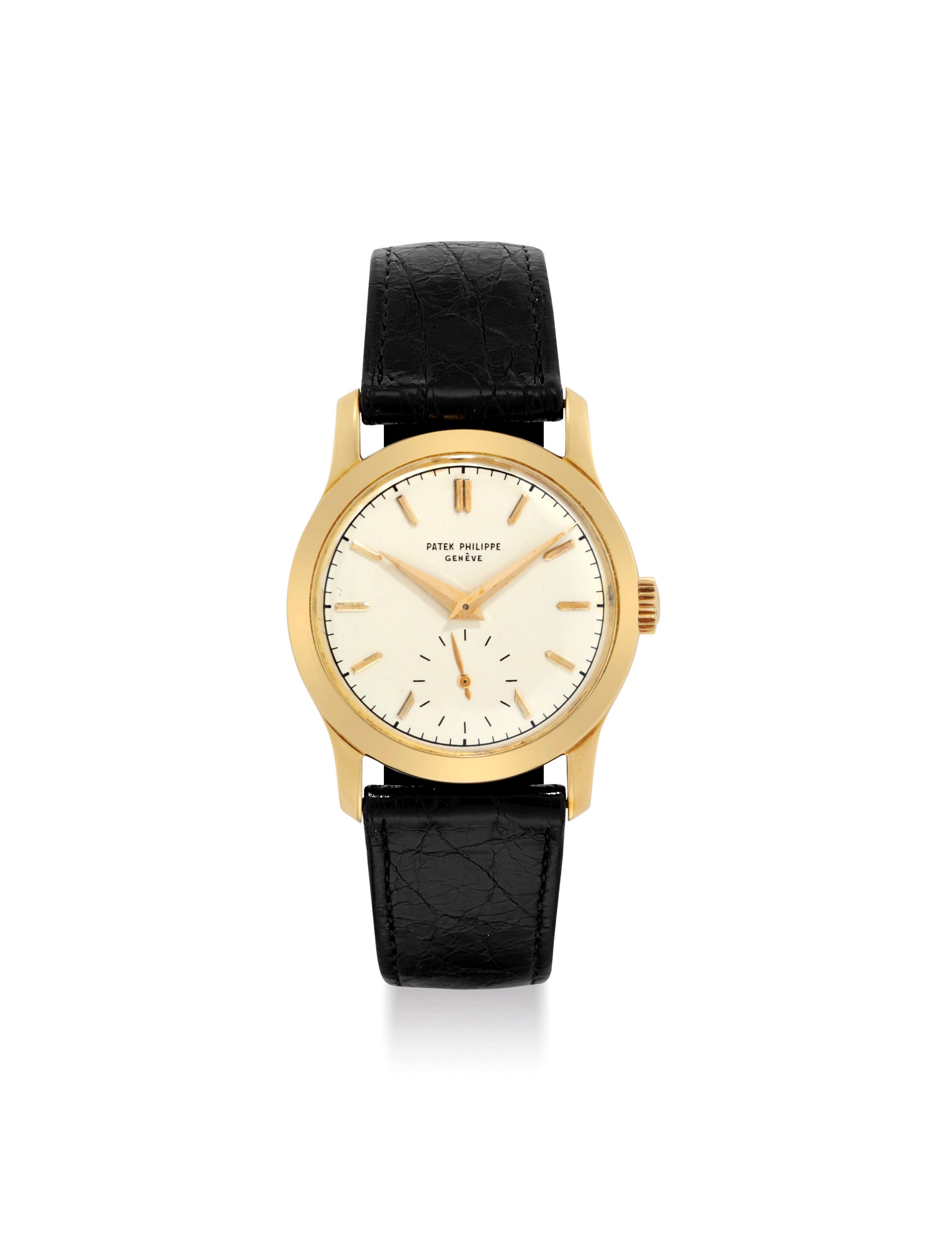 PATEK PHILIPPE. A RARE 18K GOLD WRISTWATCH
