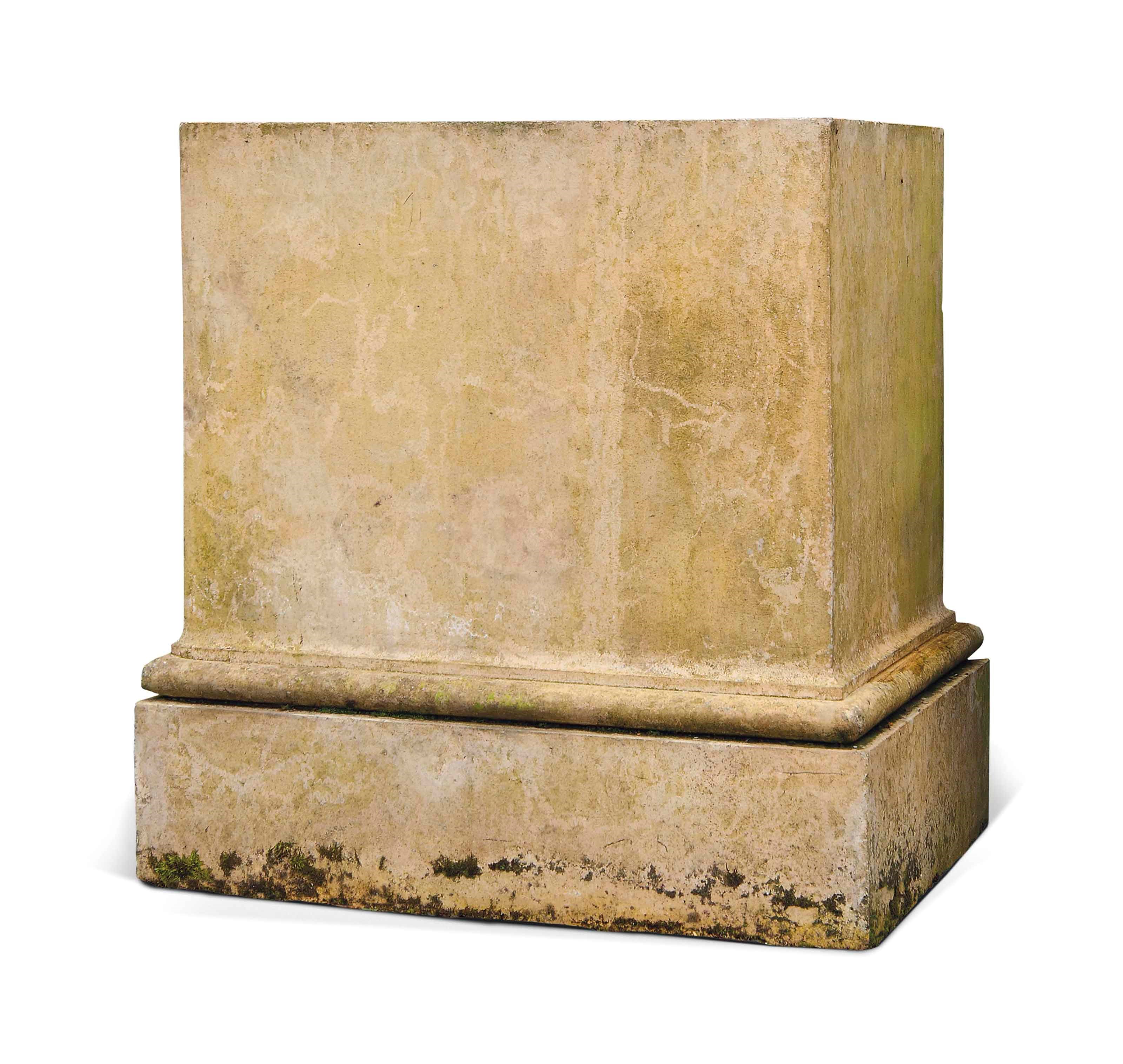 AN ARTIFICIAL 'COADE' STONE PLINTH