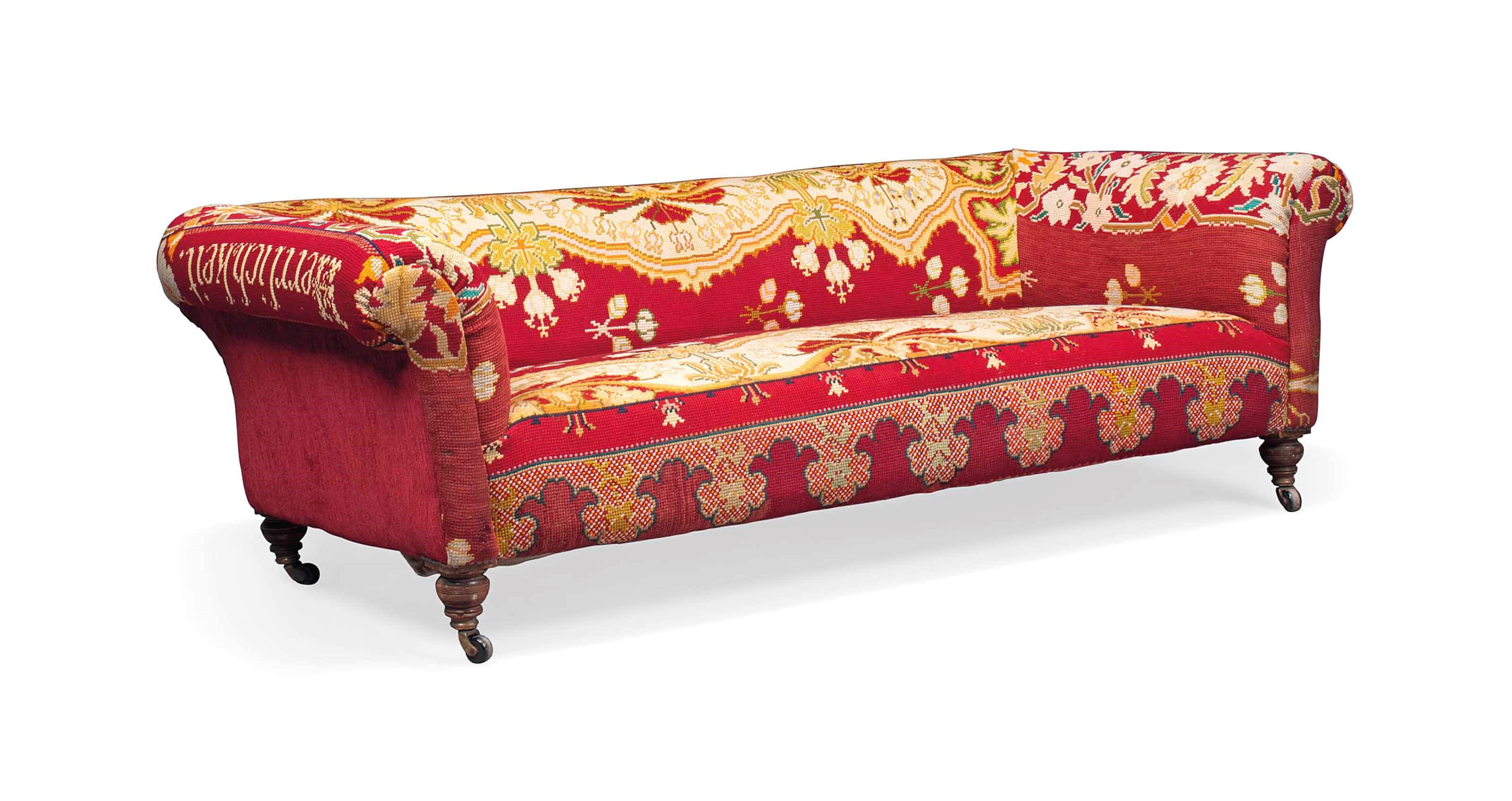 A LATE VICTORIAN WALNUT CHESTERFIELD SOFA