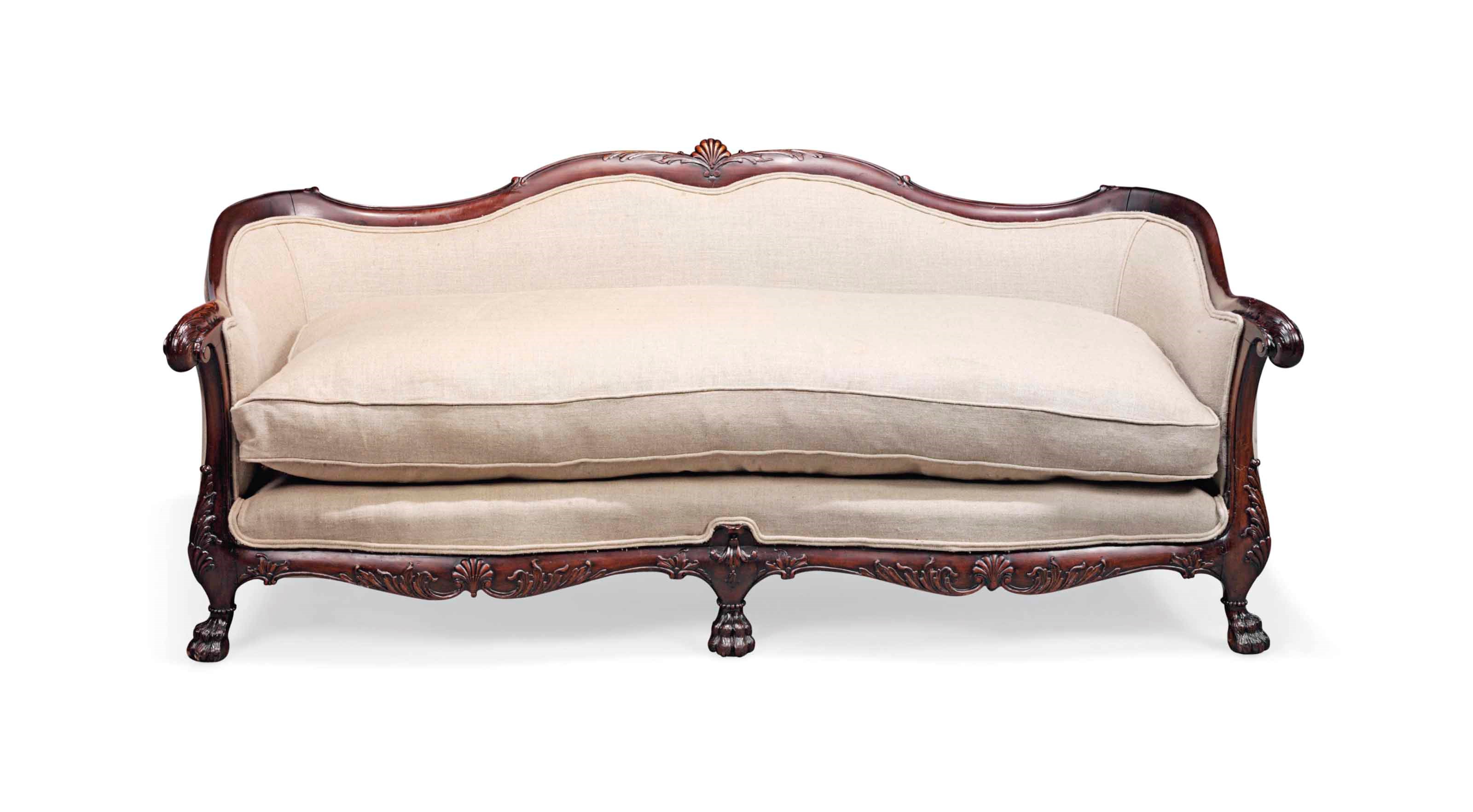 A GEORGE V MAHOGANY SOFA