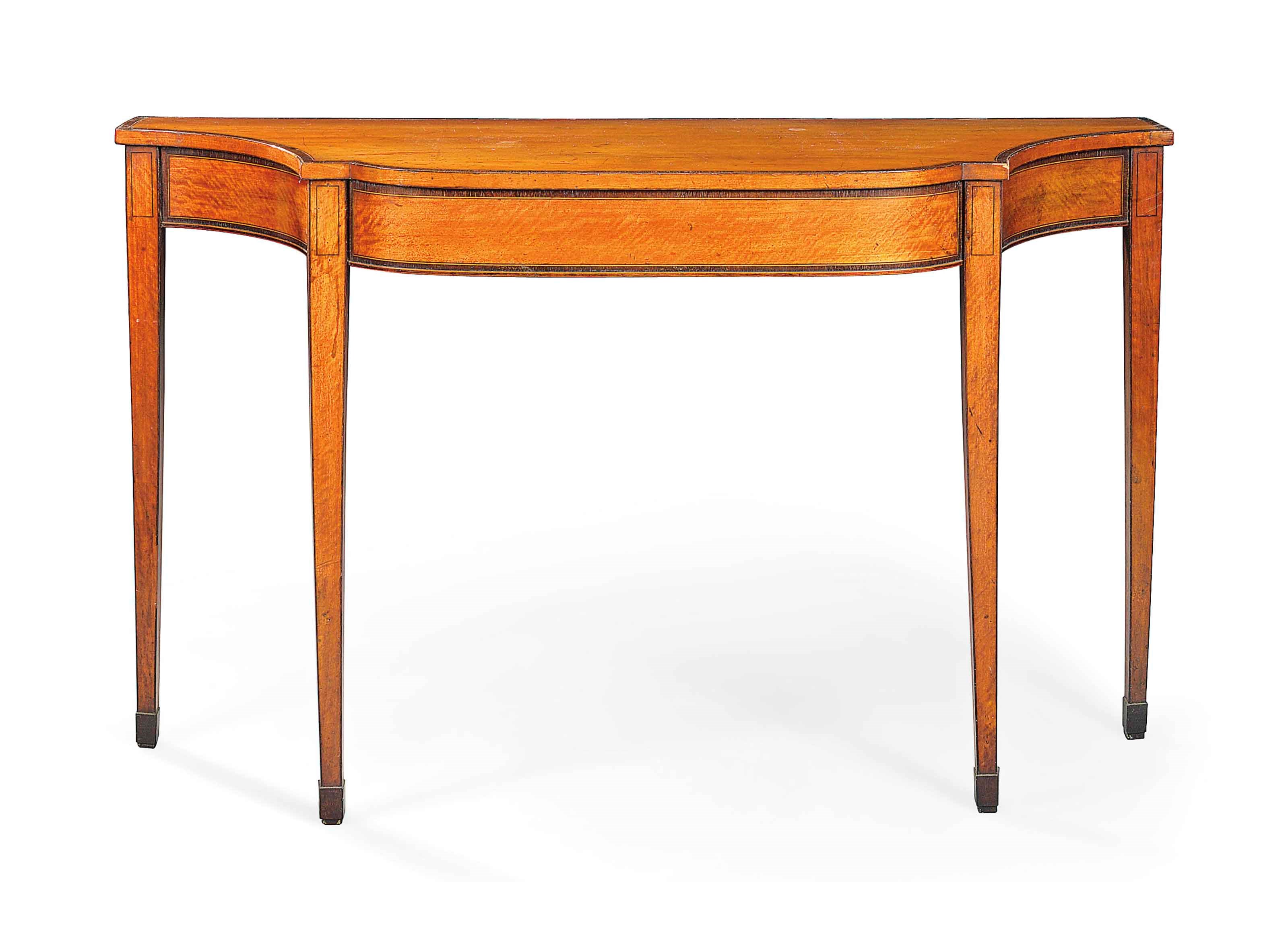 A GEORGE III WENGE-CROSSBANDED SATINWOOD SIDE TABLE