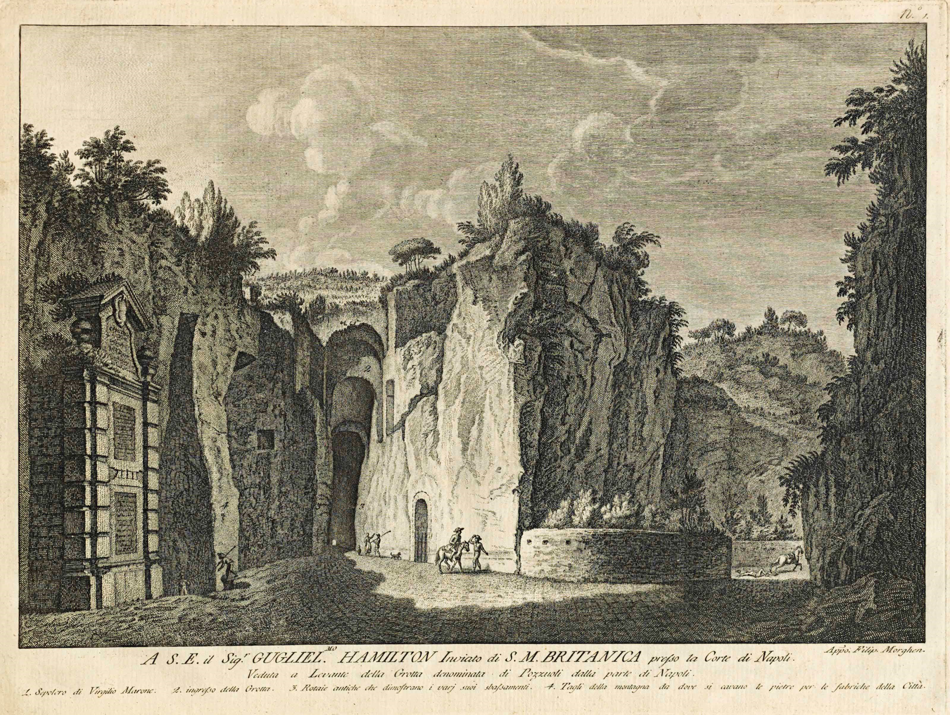 MORGHEN, Filippo (1730-1807). Le Antichita di Pozzuoli, Baja, e Cuma. Naples: Nicola Gervasi, 1803. Oblong 2° (356 x 480mm). Engraved title, 3 maps and 41 engraved plates. (Some soiling, mainly marginal.) Original half vellum (extremities worn).