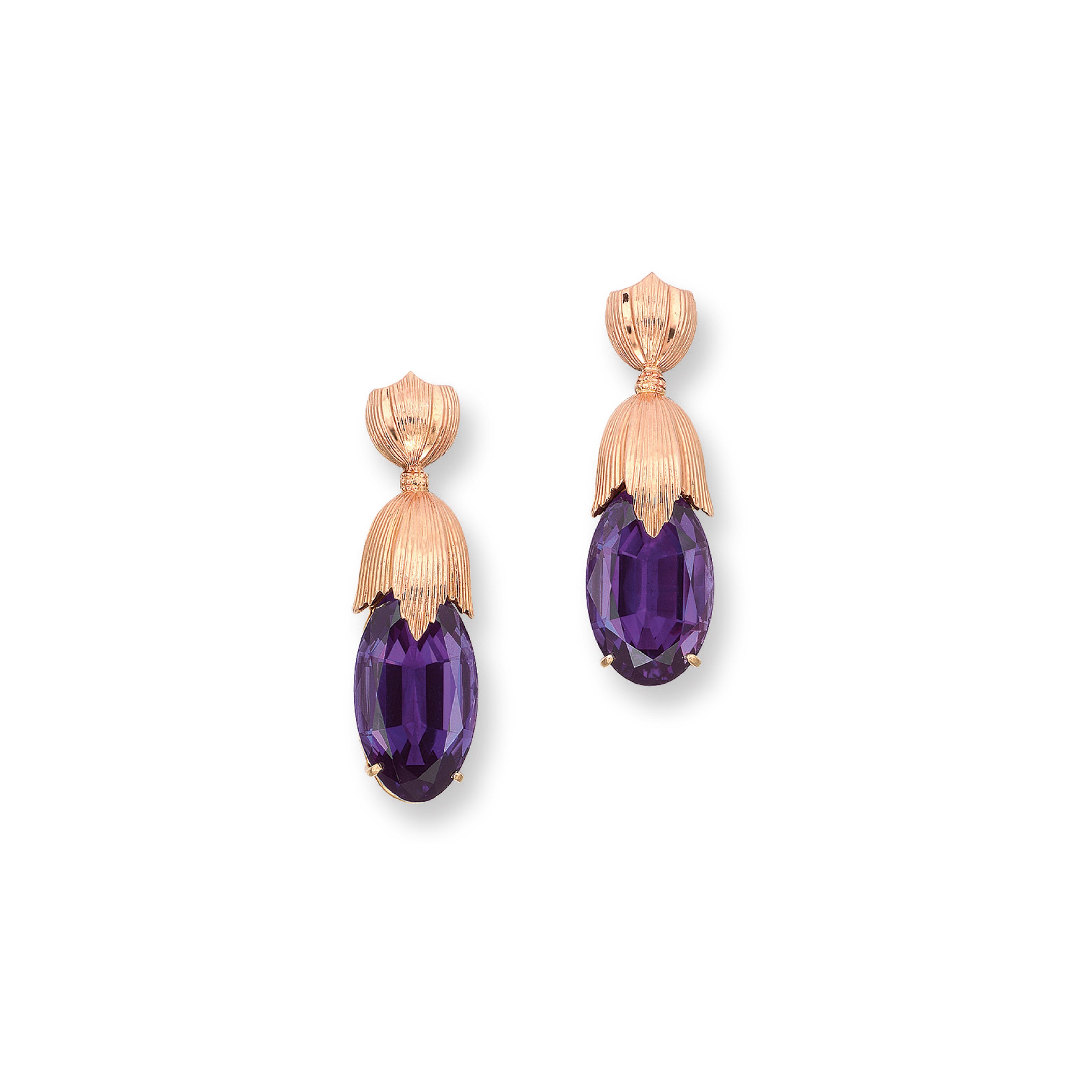 A PAIR OF AMETHYST EAR PENDANTS, BY BUCCELLATI