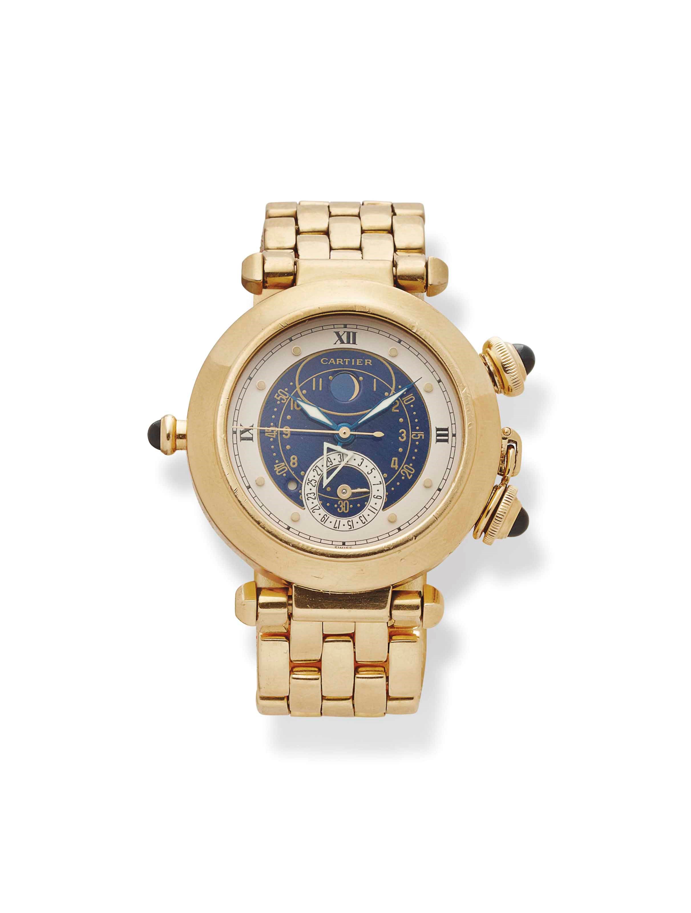 MONTRE BRACELET "PASHA" EN OR, PAR CARTIER