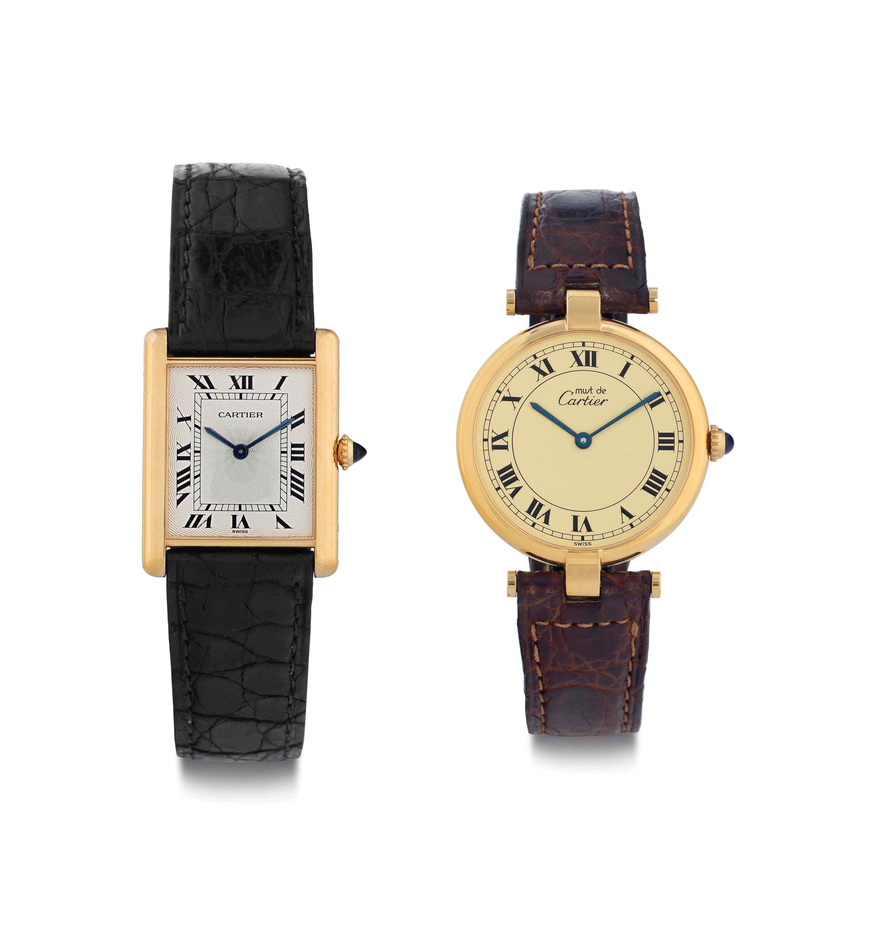 Cartier. A Lot of Two Wristwatches