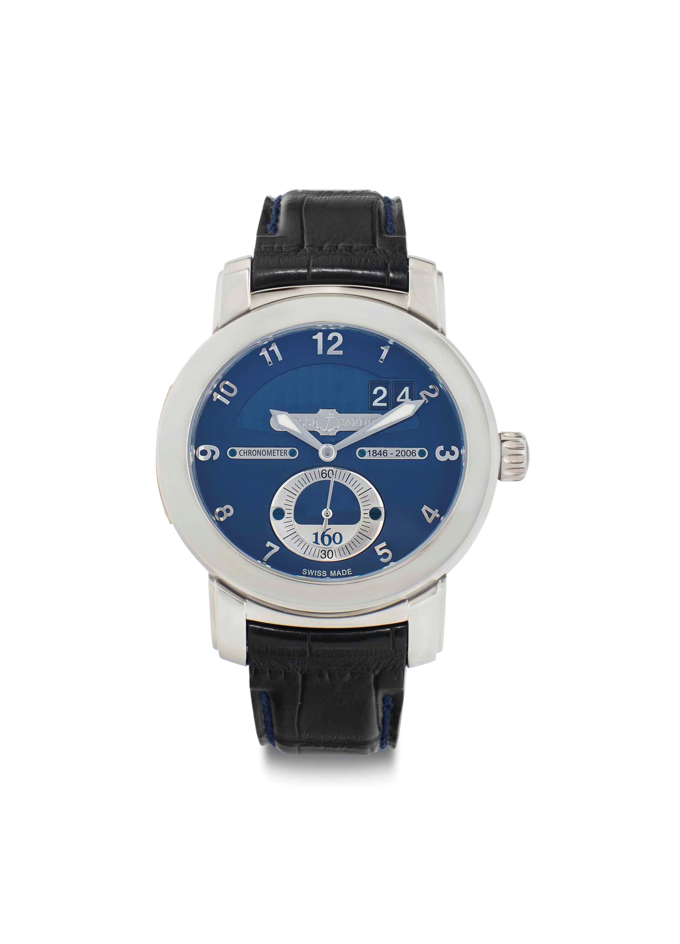 Ulysse Nardin. A Limited Edition 18k White Gold Automatic Wristwatch with Date, Dual Escapement, and Separate Barometer