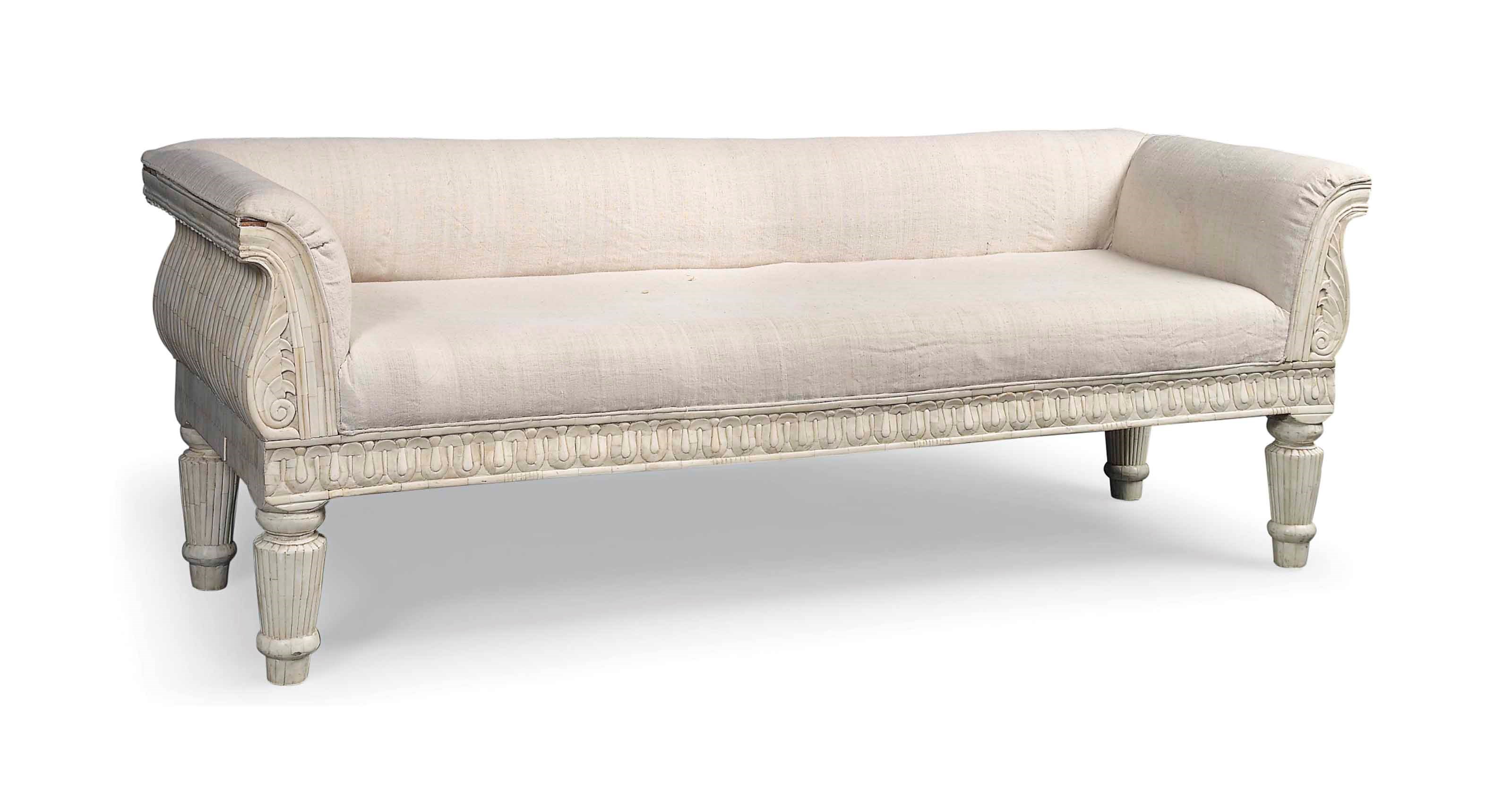 A CAMEL-BONE SOFA